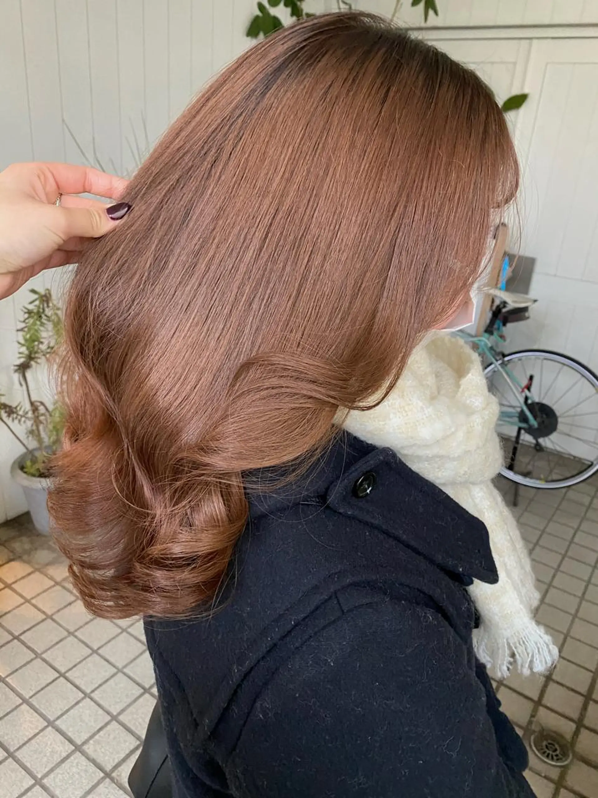 ミディアム カラー ベージュカラー ピンクカラー sio.nail&eyebrow salon shimokitazawa2号店所属・nailist mana𖤐´-のネイルデザイン