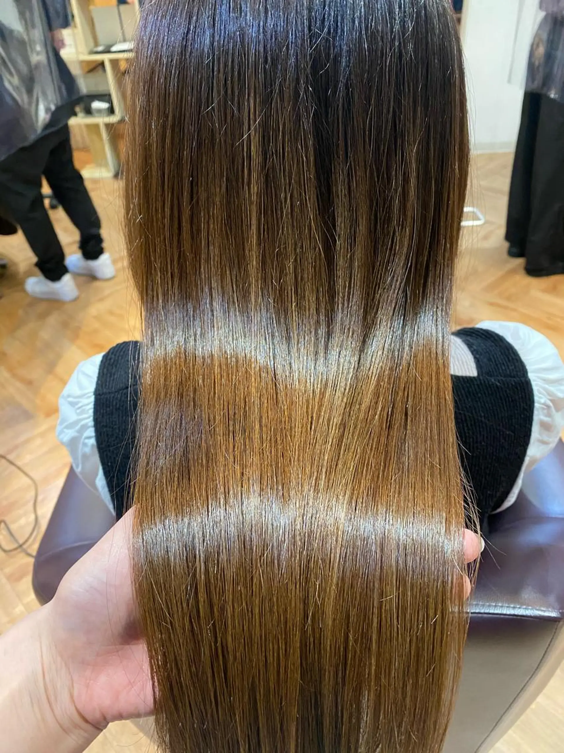 セミロング 韓国ヘア顔周りカット 艶髪ベージュtamaのヘアスタイル