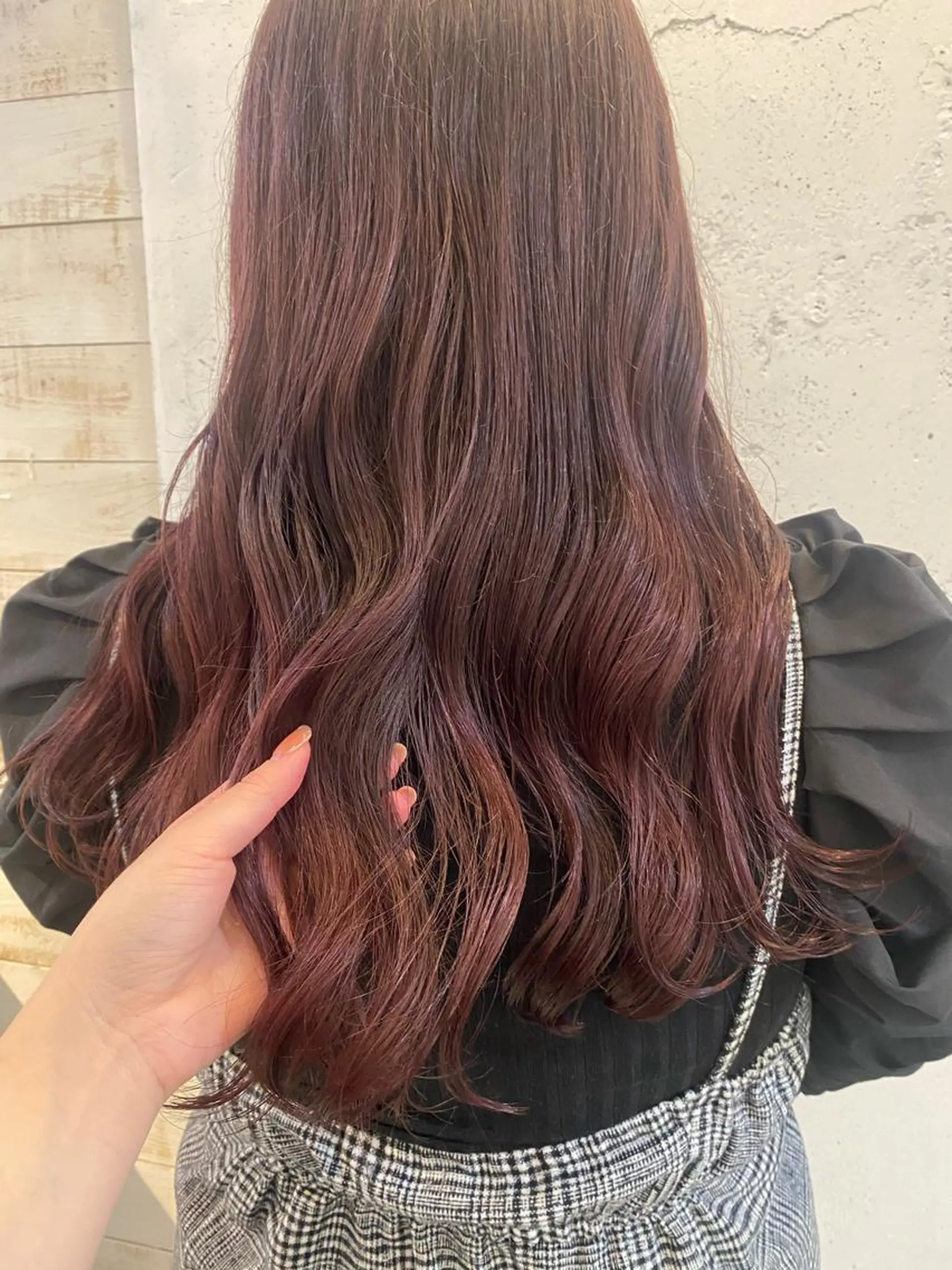 ロング カラー ブリーチ ブリーチなしカラー ピンクカラー ブリーチなしカラー ダブルカラーエクステのヘアスタイル