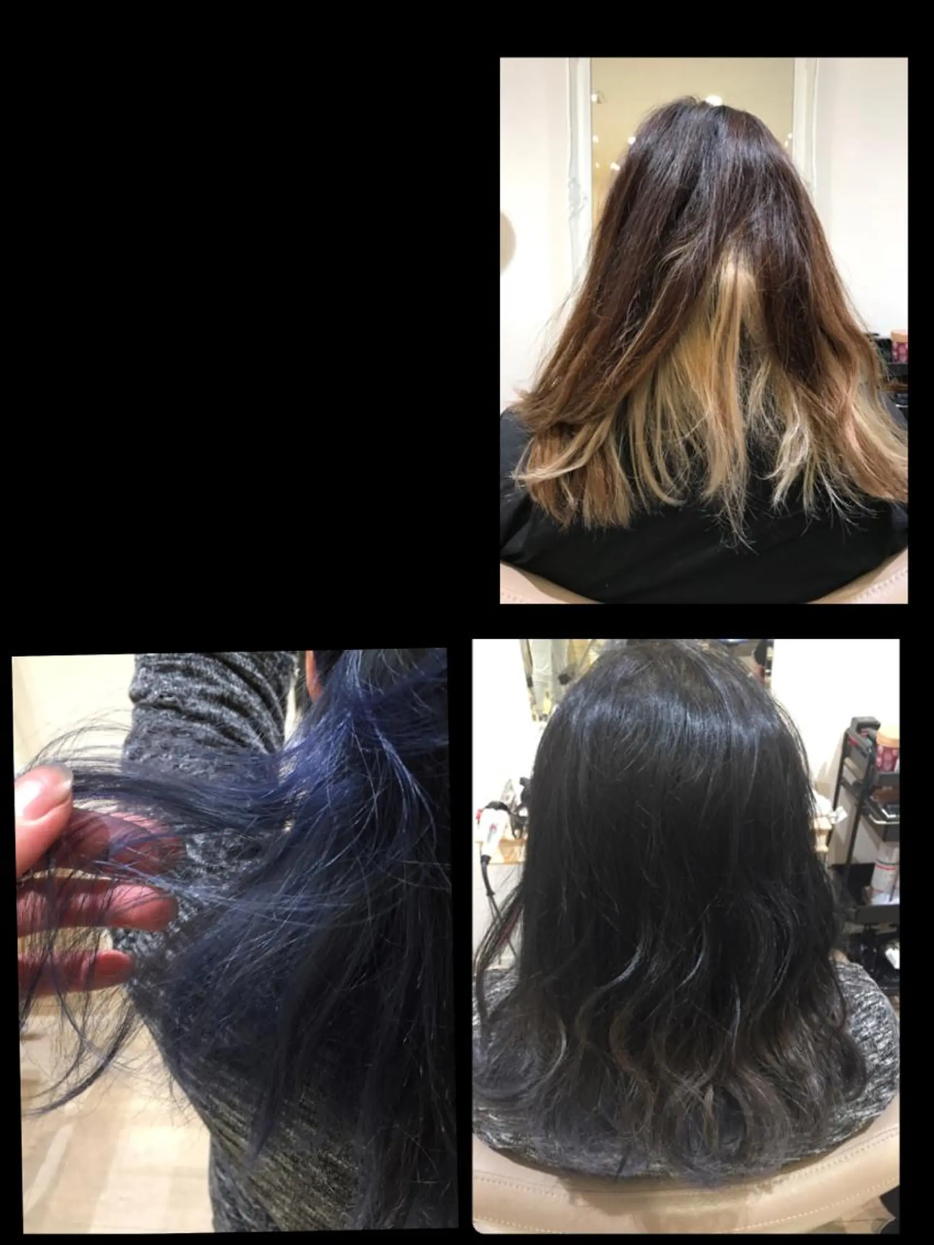 セミロング カラー 黒髪 ブルーカラー ブルーブラック メンズパーマ特化/ KAORU/店長のヘアスタイル