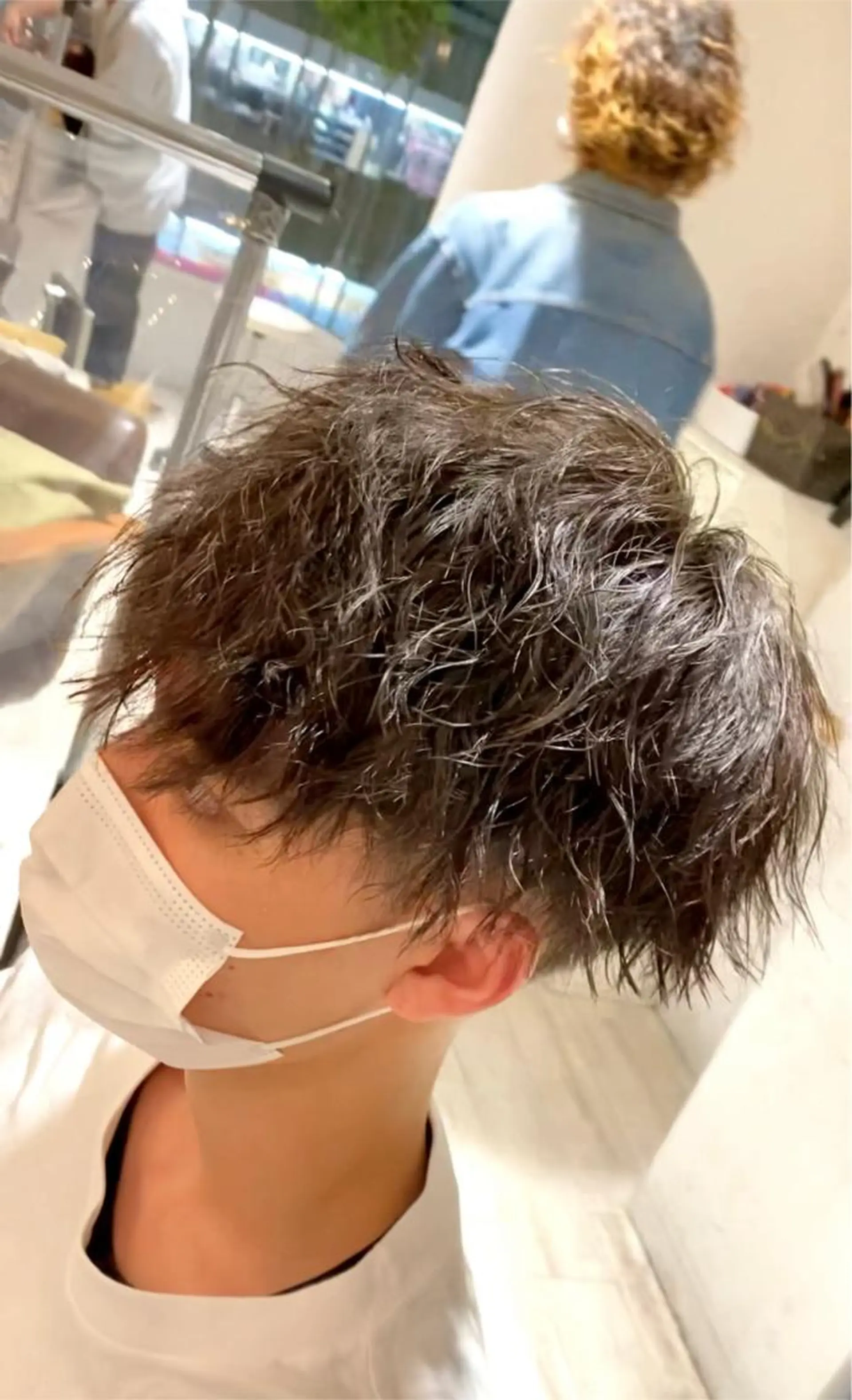 メンズ ミルクティーベージュ 山本勝志のヘアスタイル