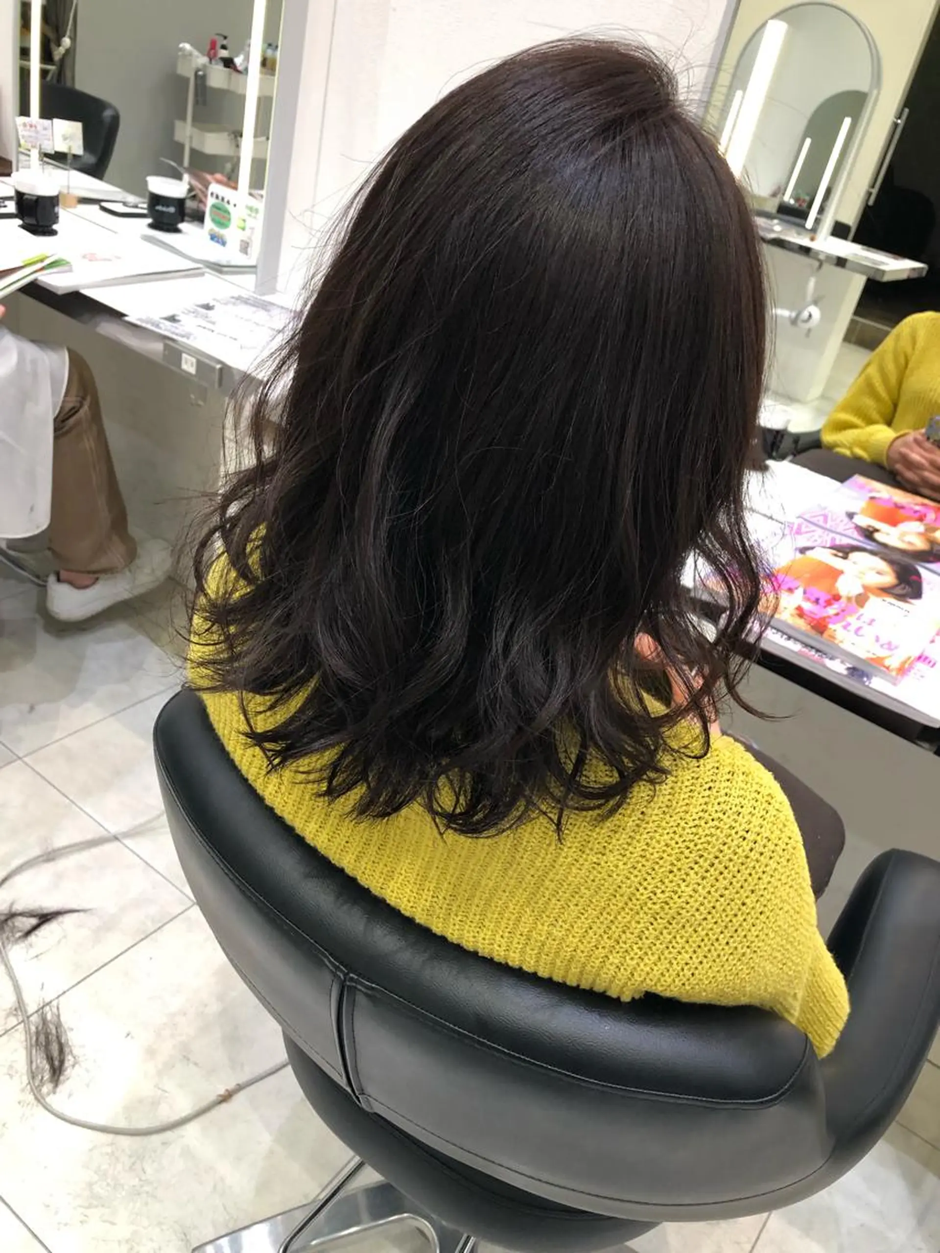 ミディアム ヘアカラー トリートメント 岸 保奈美のヘアスタイル