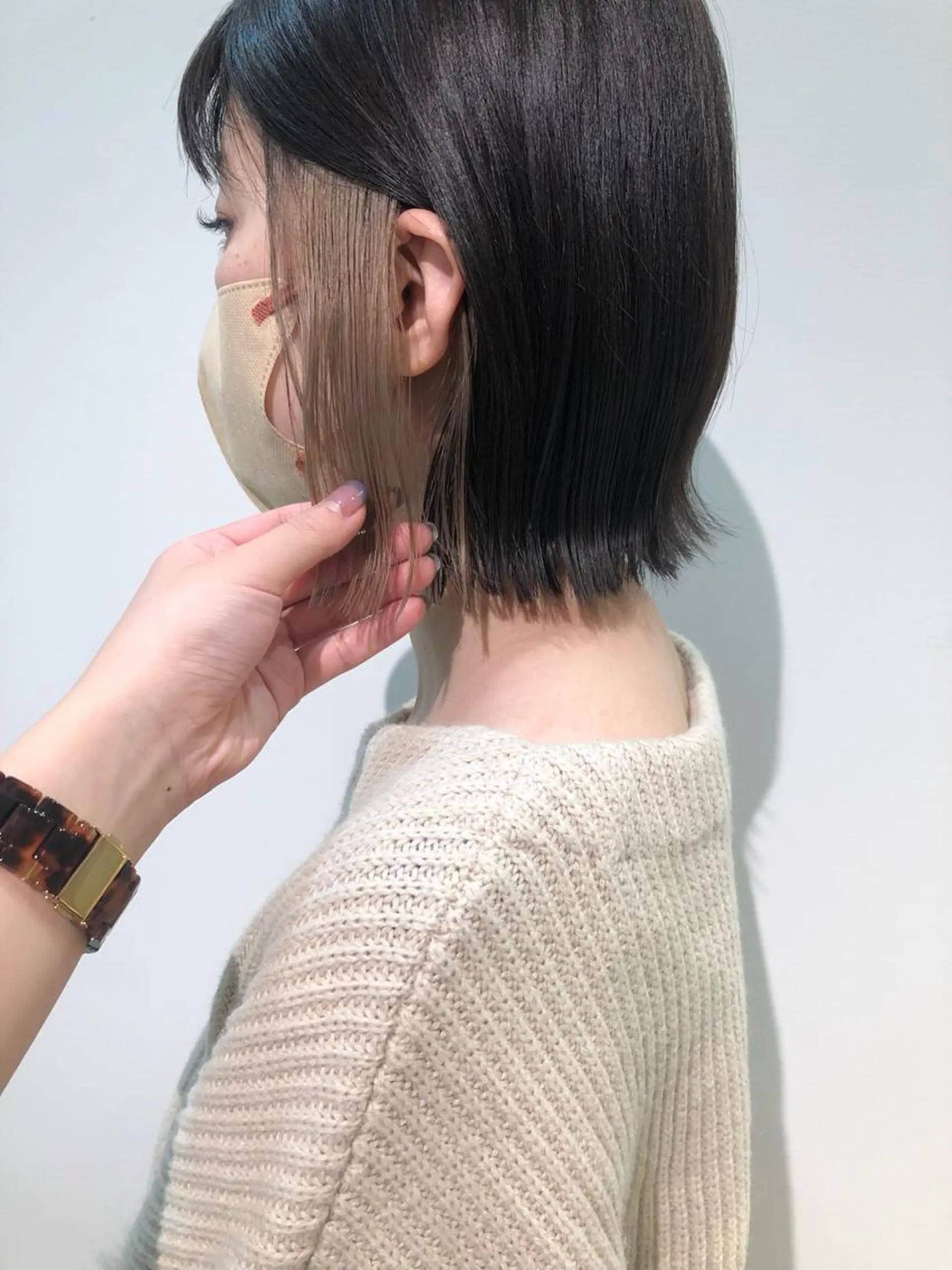 ミディアム カラー ブリーチ ヘアカラー レイヤー/お顔まわり 暖色カラー🍑Amiのヘアスタイル