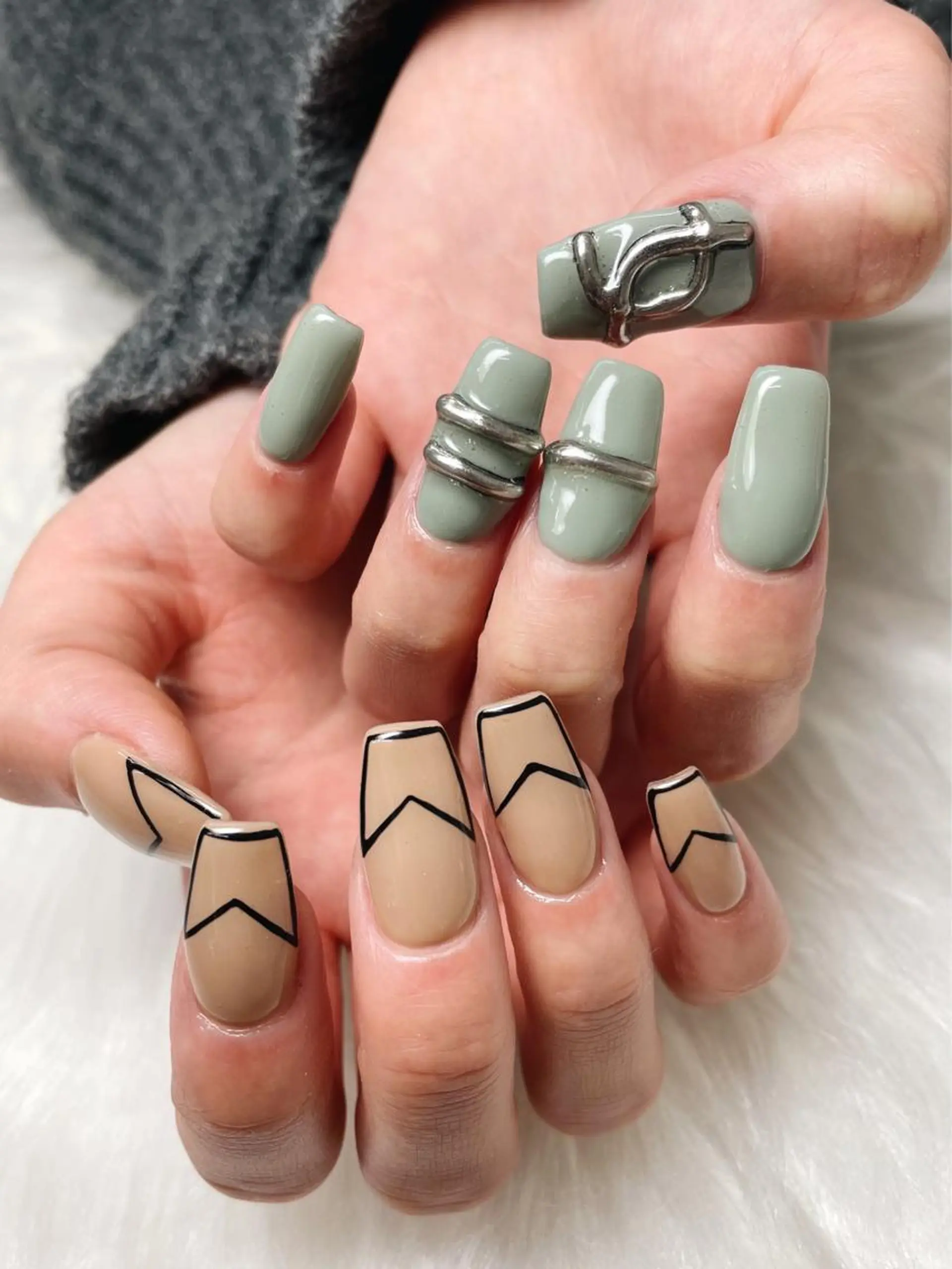 ネイル フレンチネイル スクエアネイル Nail salon Euphoria所属・Nail salon Euphoriaのネイルデザイン