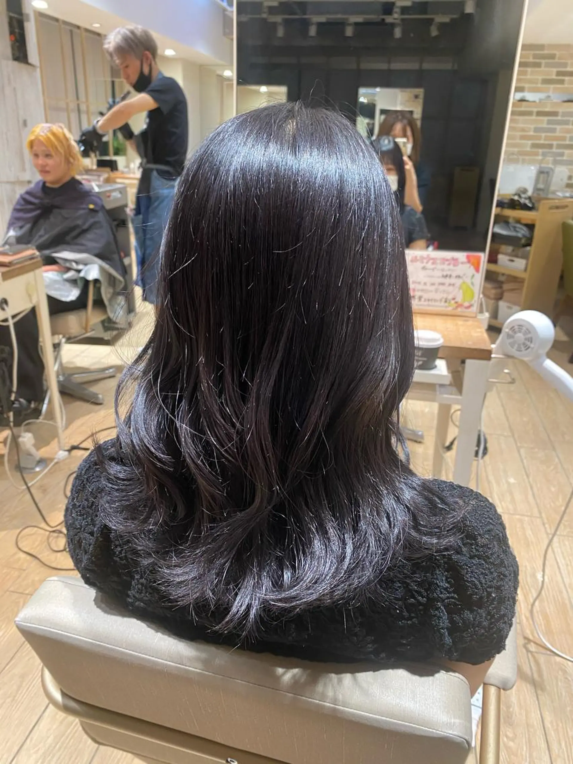 ミディアム カラー ディープラベンダー ラベンダーカラー 顔周り/くびれヘア 韓国ヘア💕風間るなのヘアスタイル