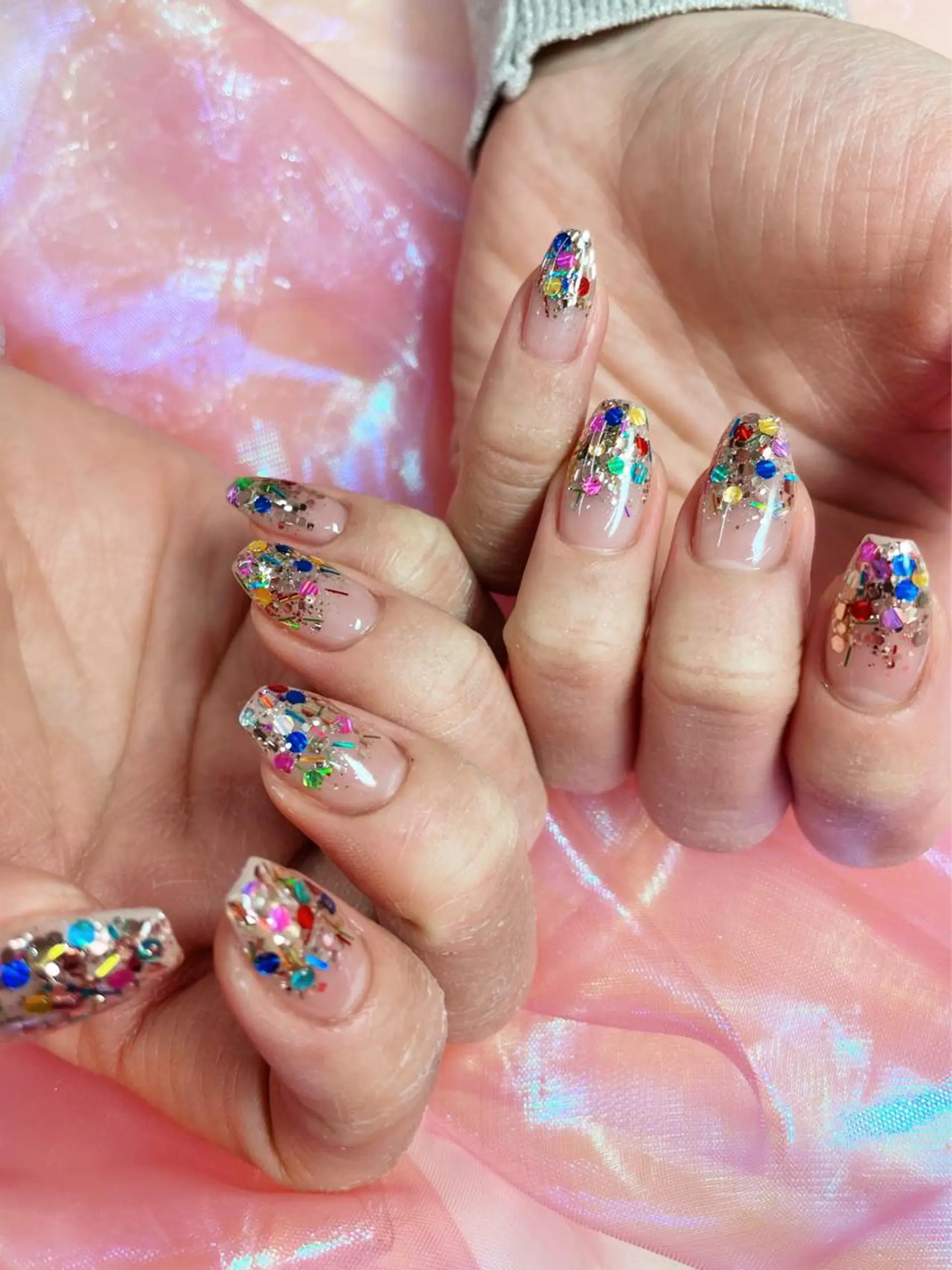 ネイル ホログラムネイル ラメ(グリッター) ラメグラデーション Nail salon Euphoria所属・Nail salon Euphoriaのネイルデザイン