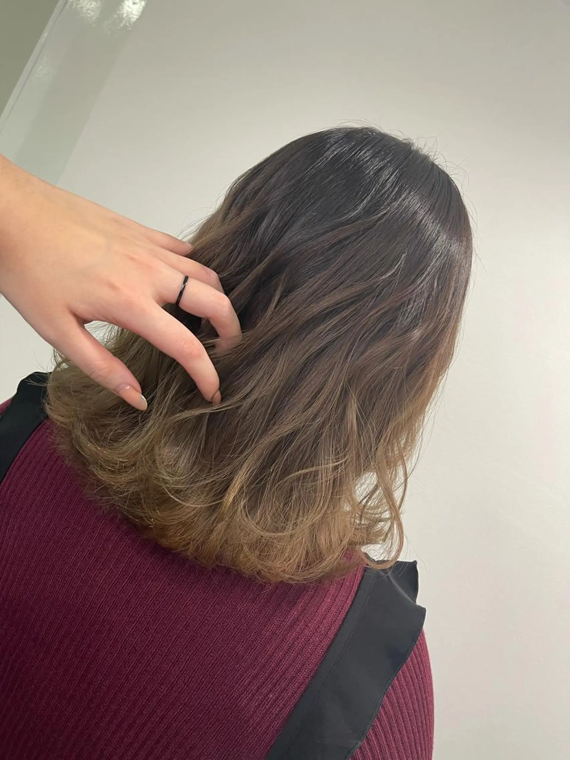 ミディアム カラー ヘアカラー トリートメント &chaLme   心斎橋所属・emi/髪質改善/ 韓国風/艶カラーのヘアスタイル