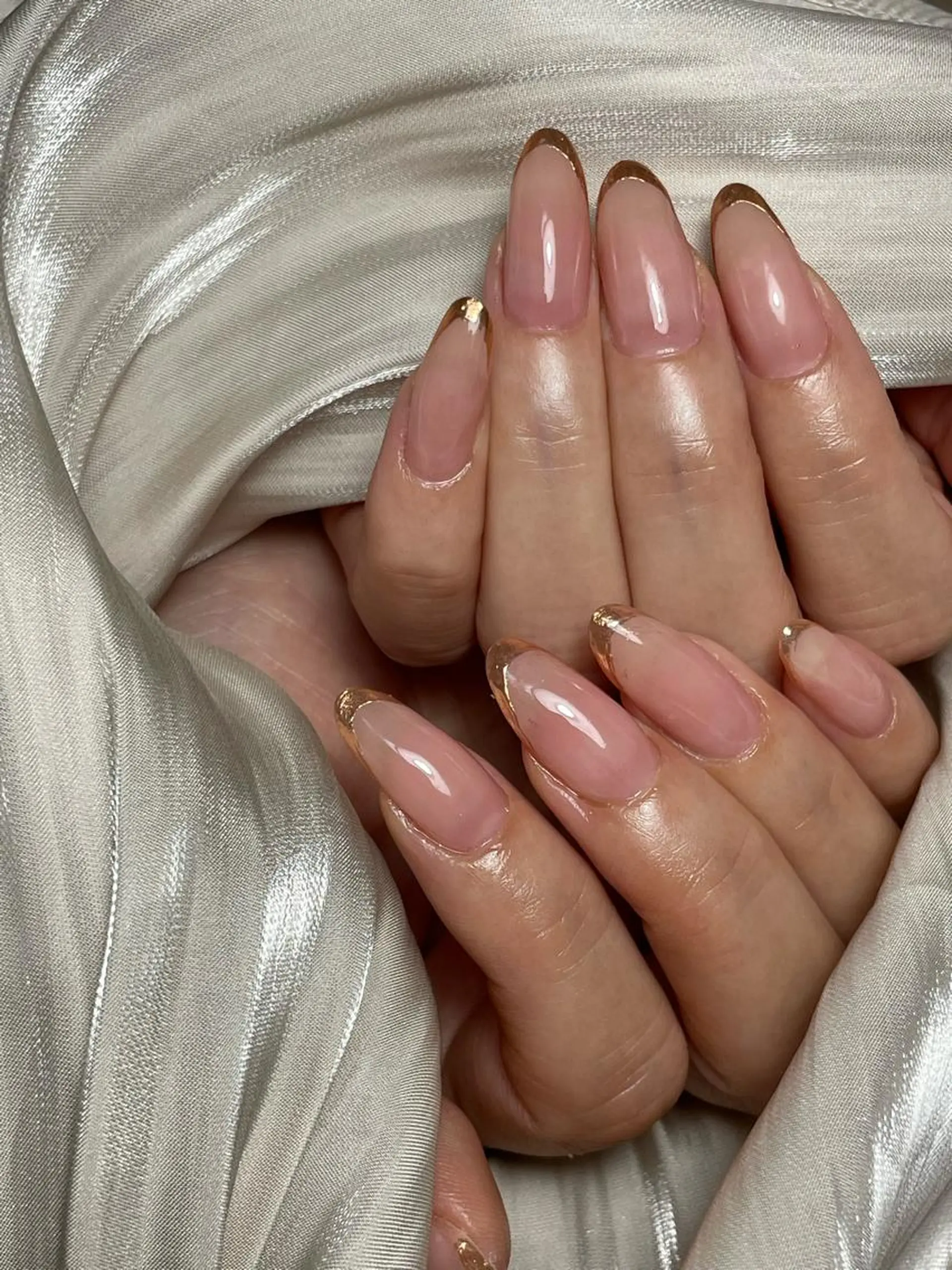 ネイル フレンチネイル ゴールド ミラーネイル Colorer'me クロレミーのネイルデザイン