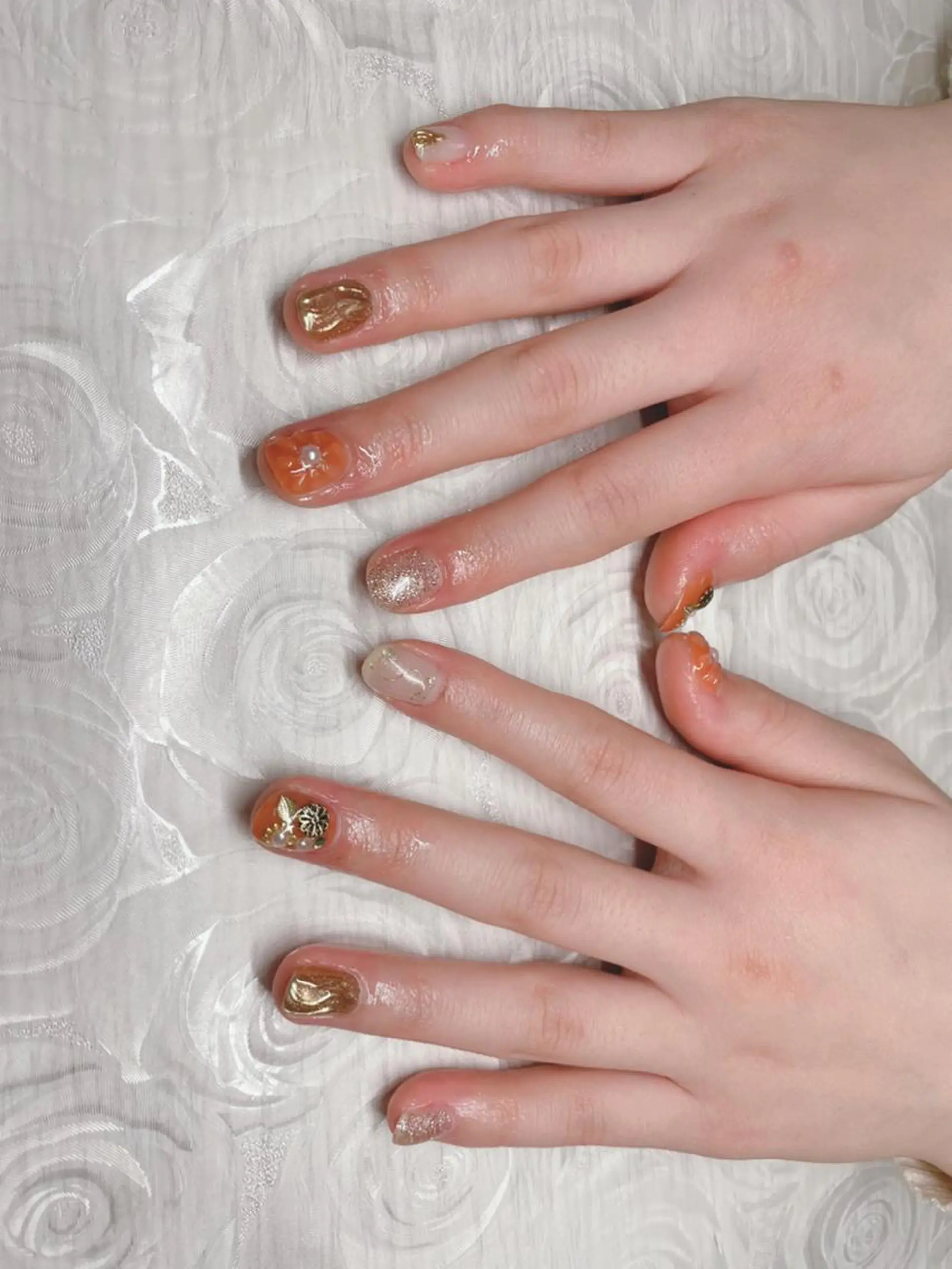 ネイル 成人式 フラワーネイル ぷっくりネイル 芦辺 香奈のネイルデザイン