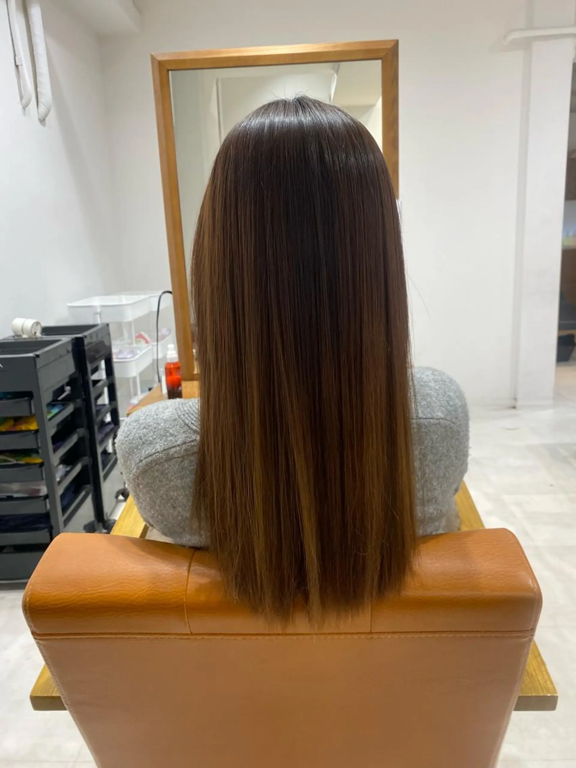 ロング パーマ 縮毛矯正 山﨑 燦人のヘアスタイル