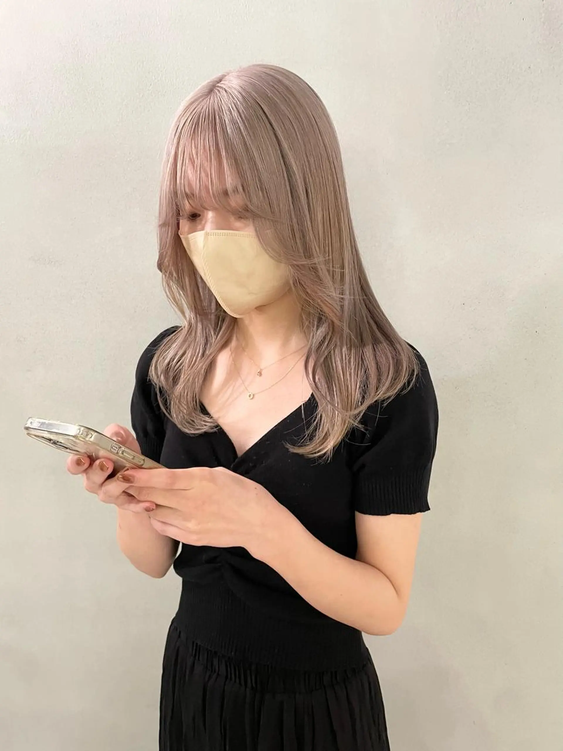 セミロング カラー ハイトーンカラー 心斎橋/ブリーチ minamiのヘアスタイル