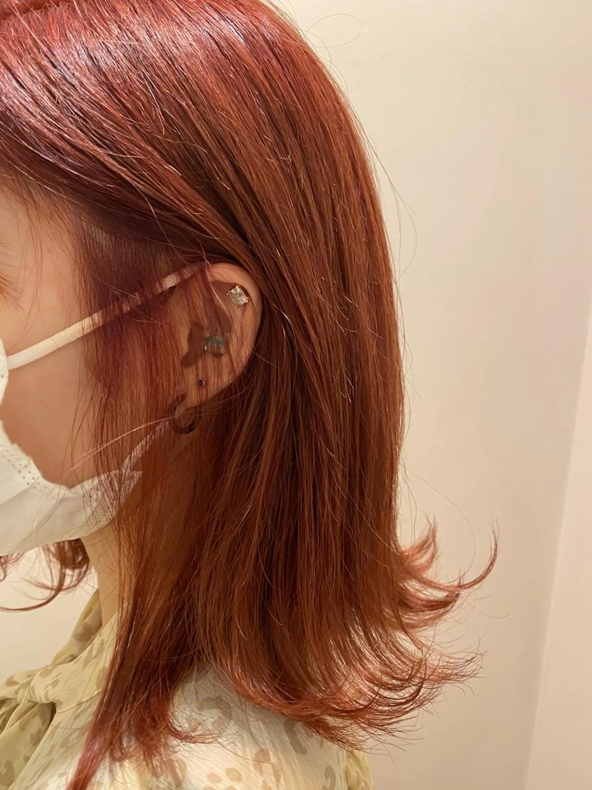 ミディアム カラー オレンジ ピンクカラー 🪽羽エク/Ash 店長/折目奈央🪽のヘアスタイル