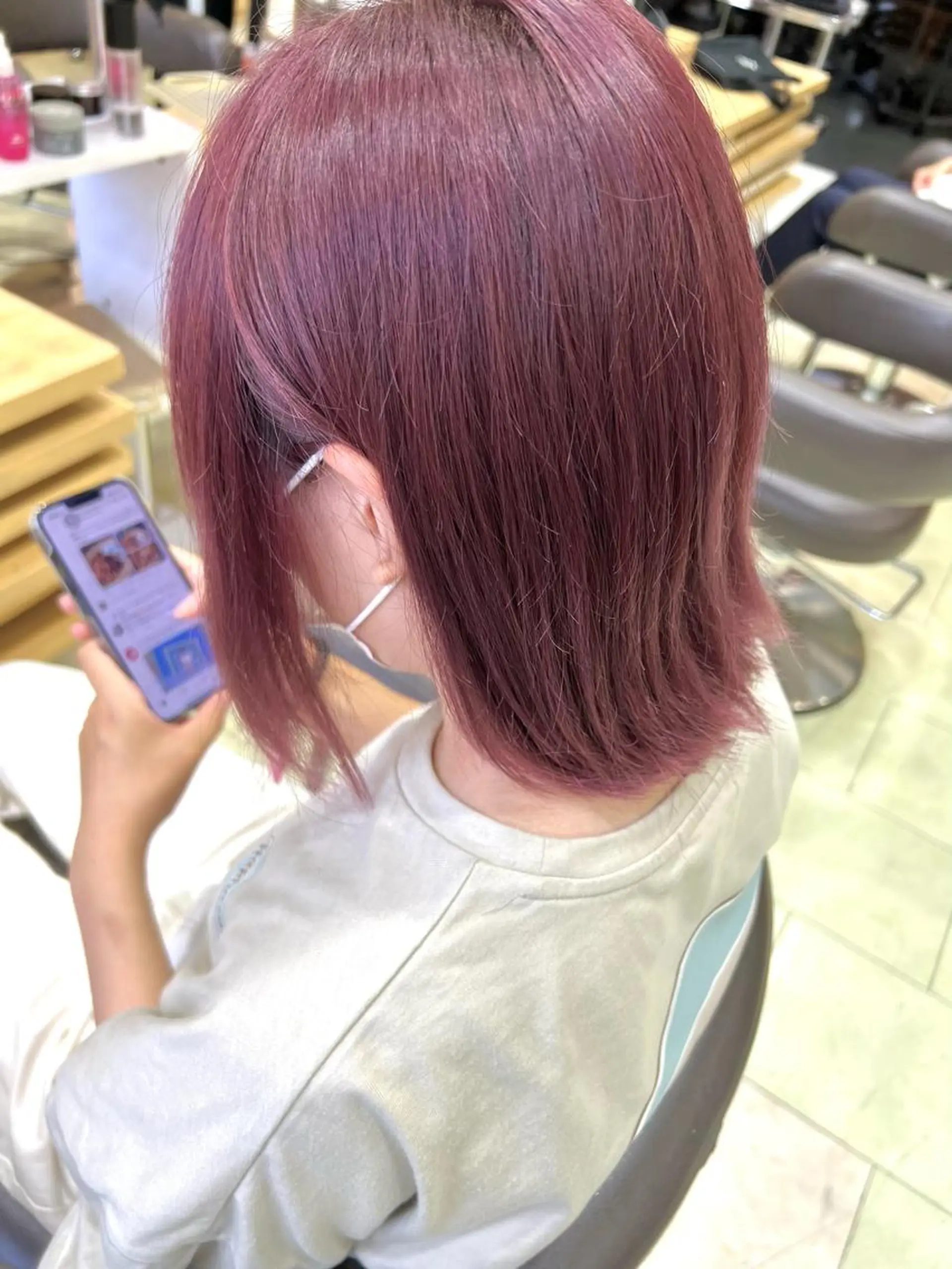 ショート カラー ブリーチ ピンクカラー カット ヘアカラー トリートメント メンズカット松戸/韓 国/メンズパーマ航太のヘアスタイル