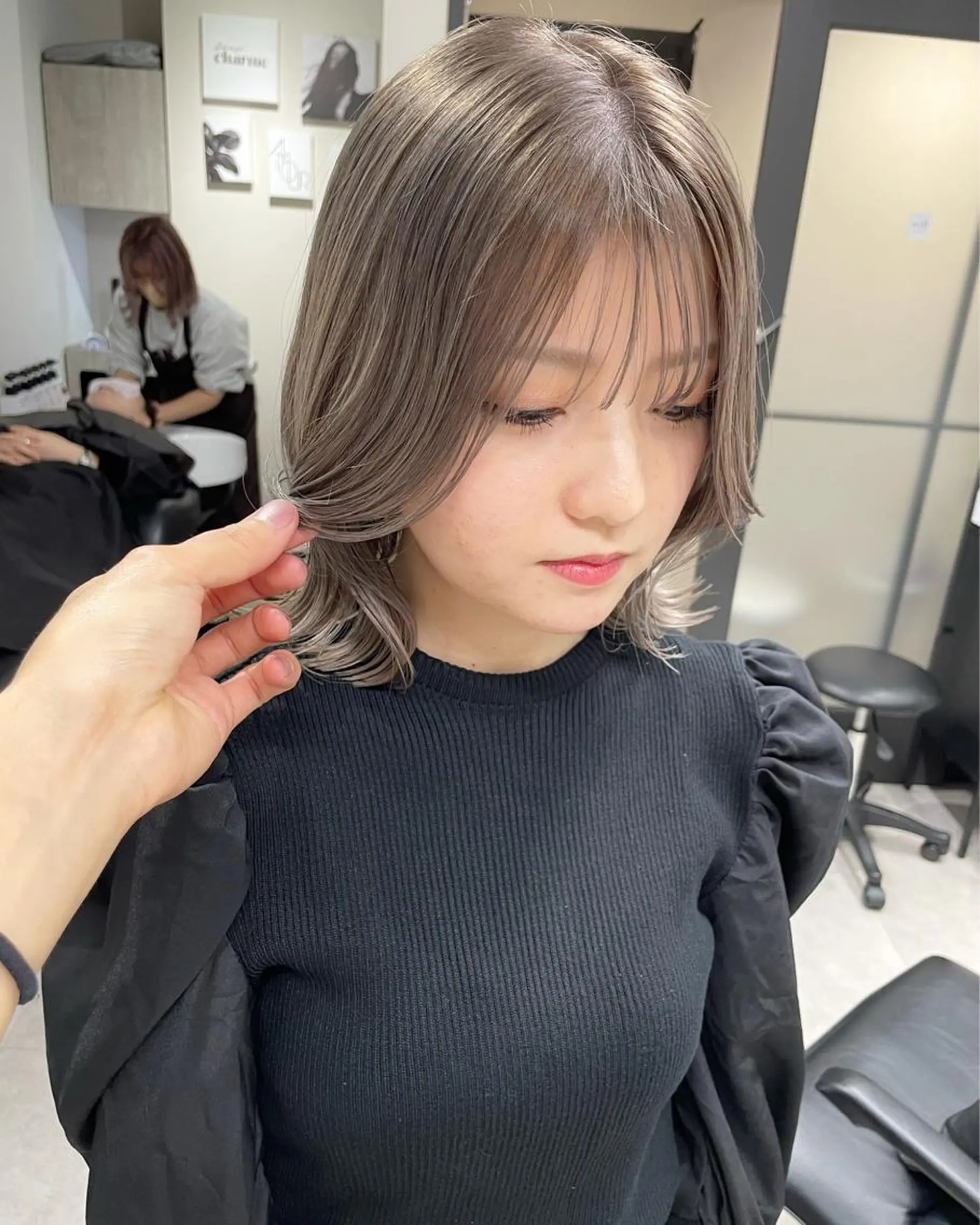 ミディアム カラー カット ヘアカラー トリートメント 髪質改善will hairdesignのヘアスタイル