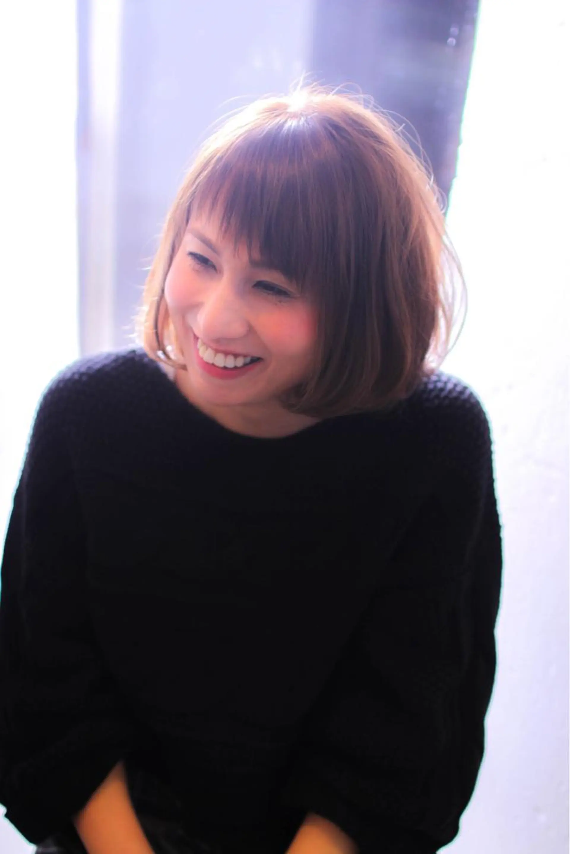 ミディアム カラー ボブ 平松 千枝のヘアスタイル