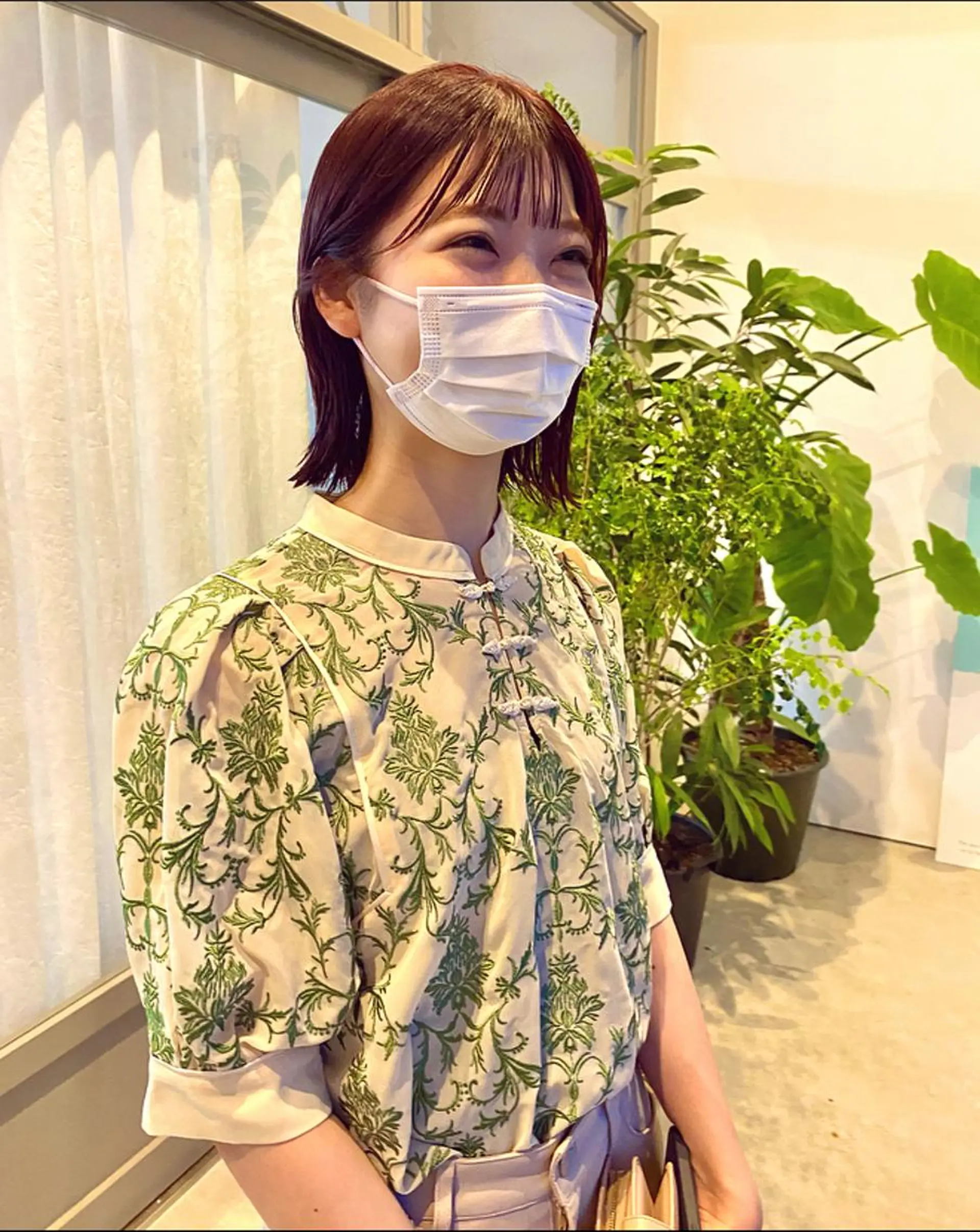 ミディアム カラー ブラウンカラー レッドカラー レッドブラウン ボブ 塚原 安優のヘアスタイル