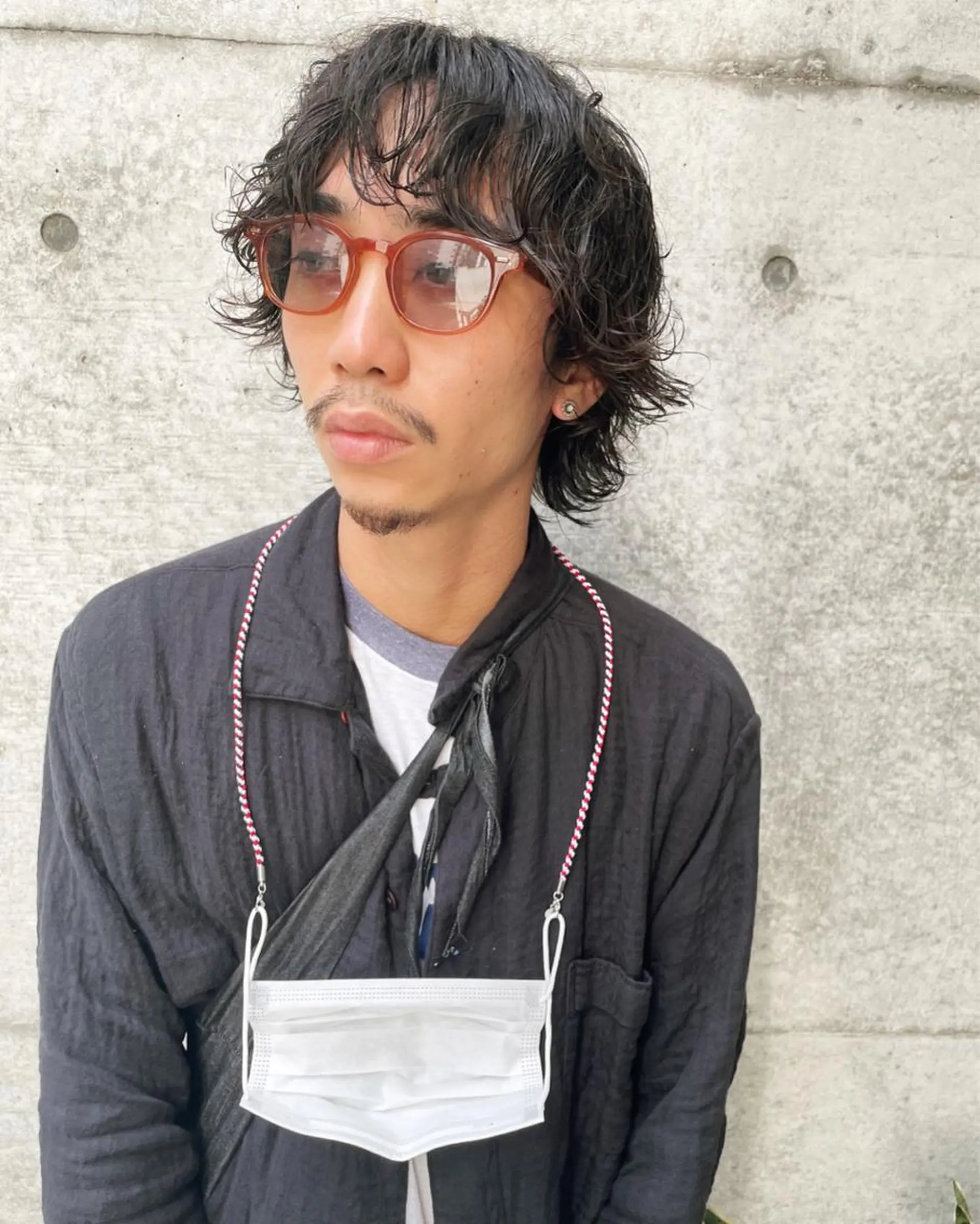 ミディアム カラー パーマ メンズ カット パーマ トリートメント 南堀江🌿パーマ Tetsu【テツ】のヘアスタイル