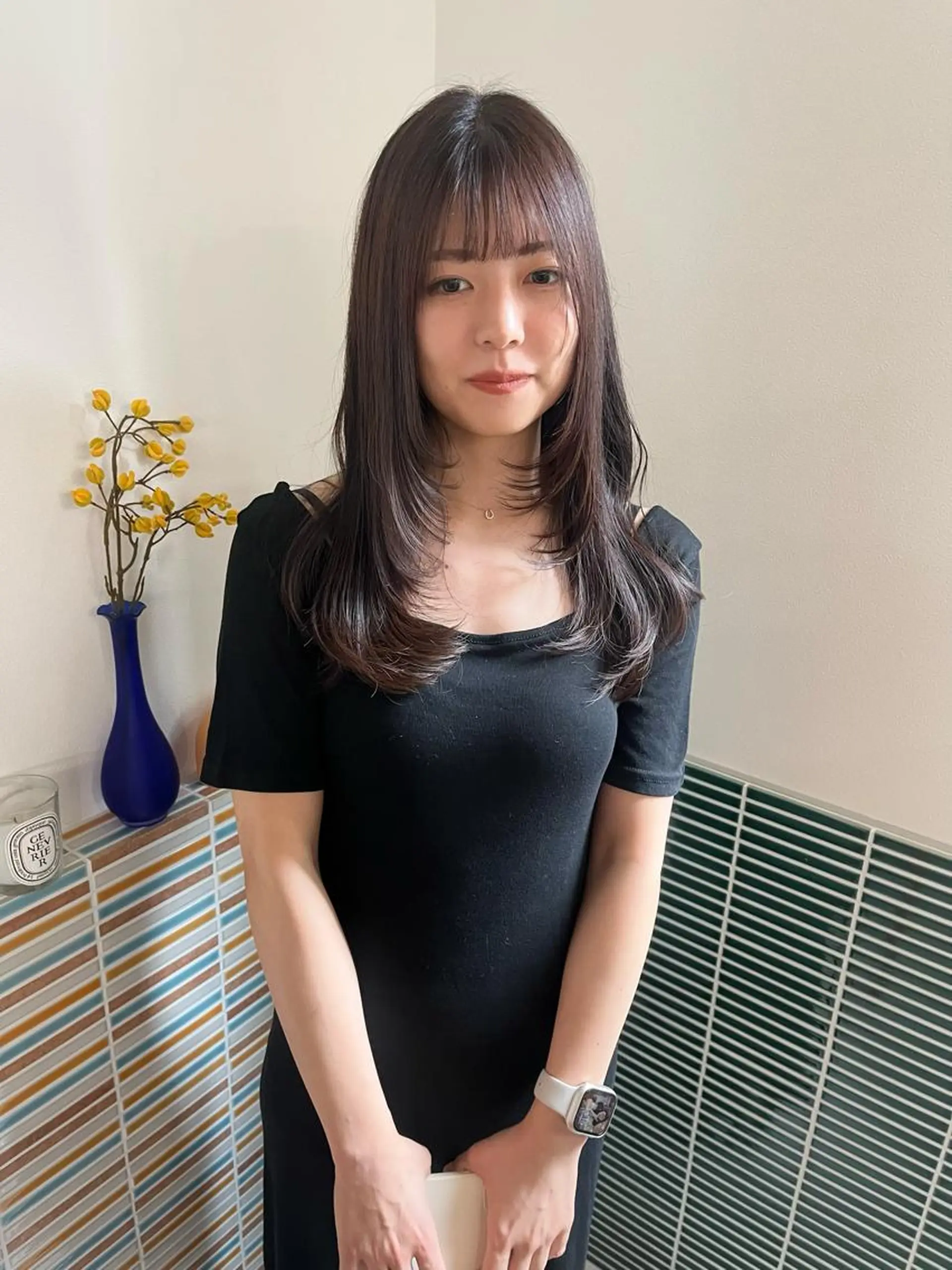 セミロング カラー ブリーチ ラベンダーカラー ブリーチなしカラー レイヤーカット カット ヘアカラー トリートメント 🩷ハイトーン透明感 レイヤー🩷ユリカのヘアスタイル