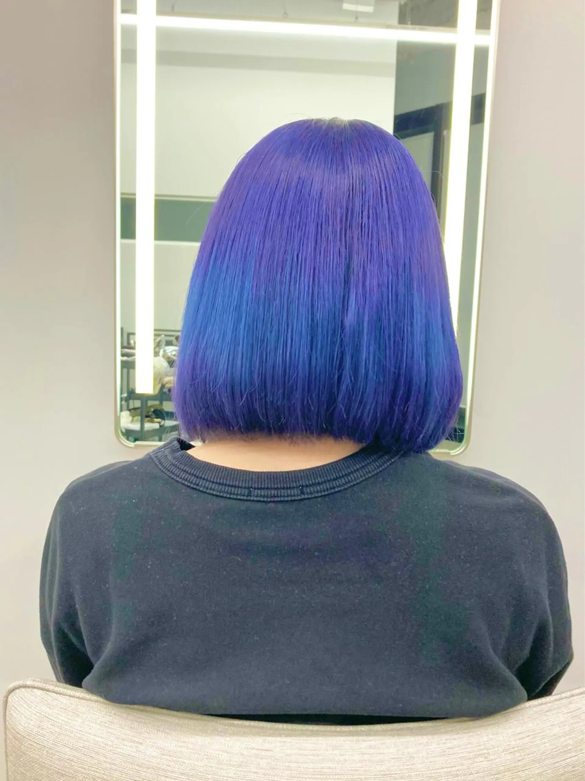 ミディアム カラー ブルーカラー ブルーパープル パープルカラー 透明感ハイトーン☆ 今津 佑太のヘアスタイル