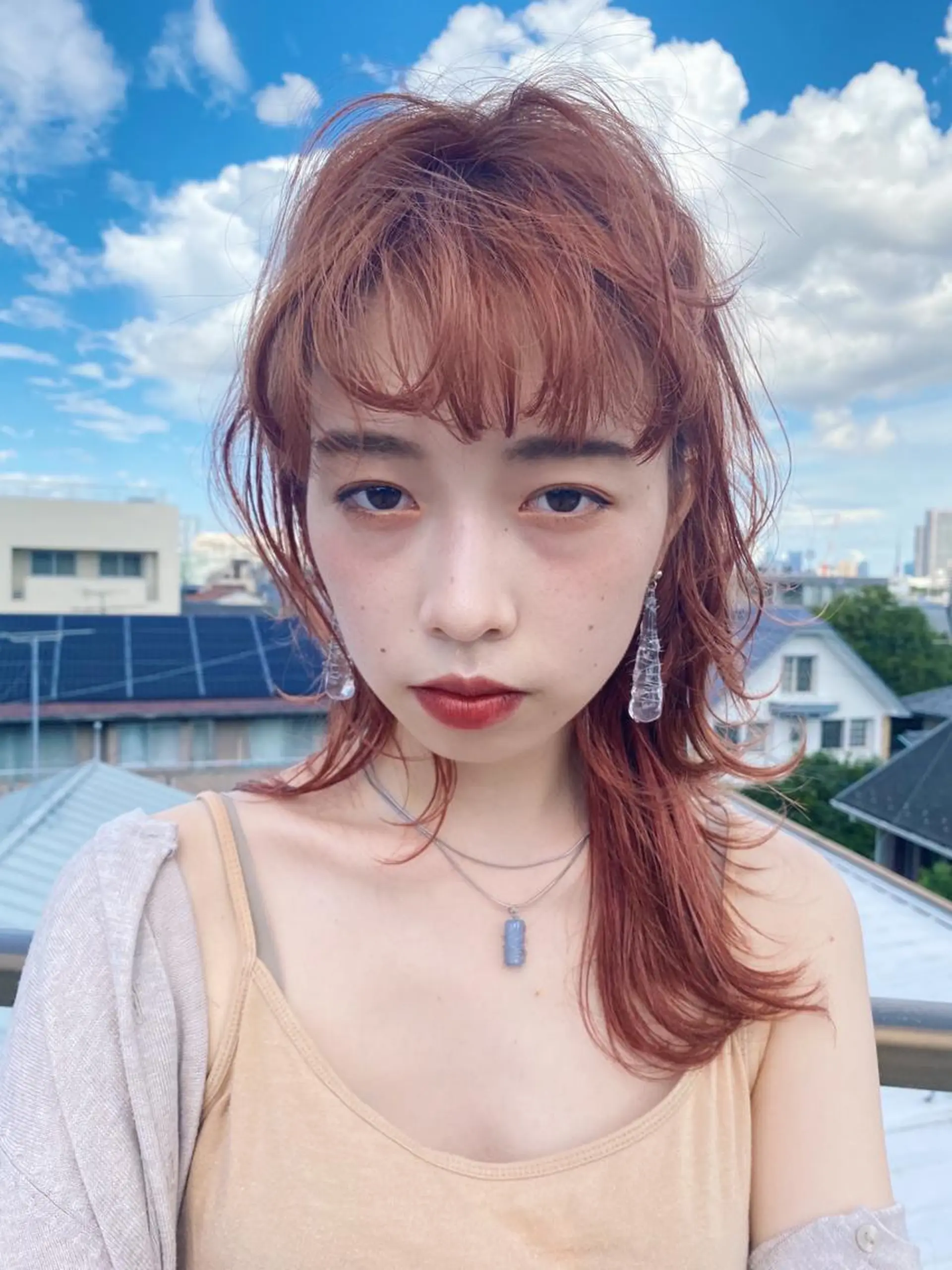 セミロング カラー オレンジ Pros所属・🌙nana/ボブ /酸性ストレート🌙のヘアスタイル