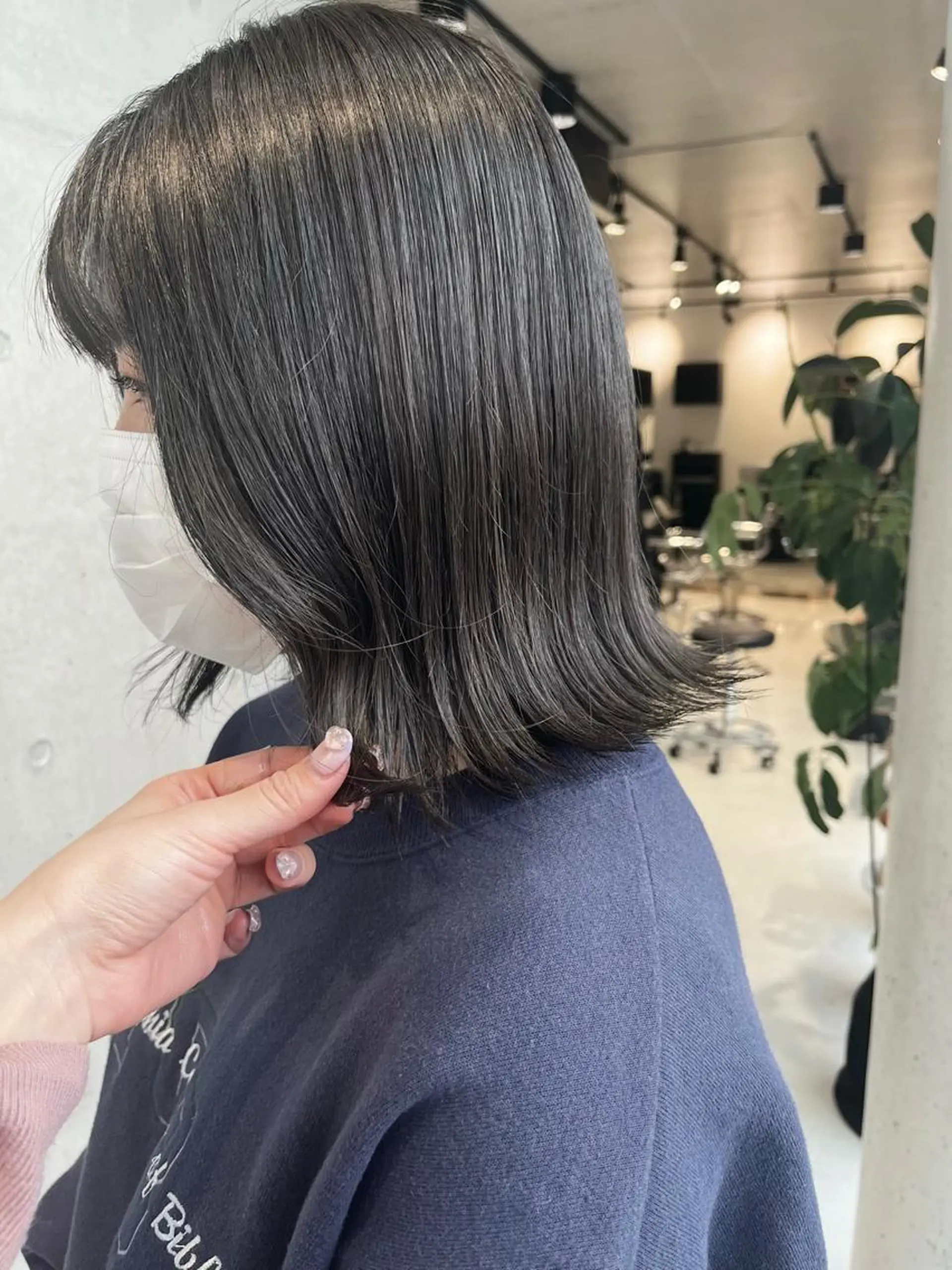 ミディアム カラー パーマ カット ヘアカラー トリートメント ヘッドスパ 透明感/オリーブ/ グレージュ/YUKAのヘアスタイル