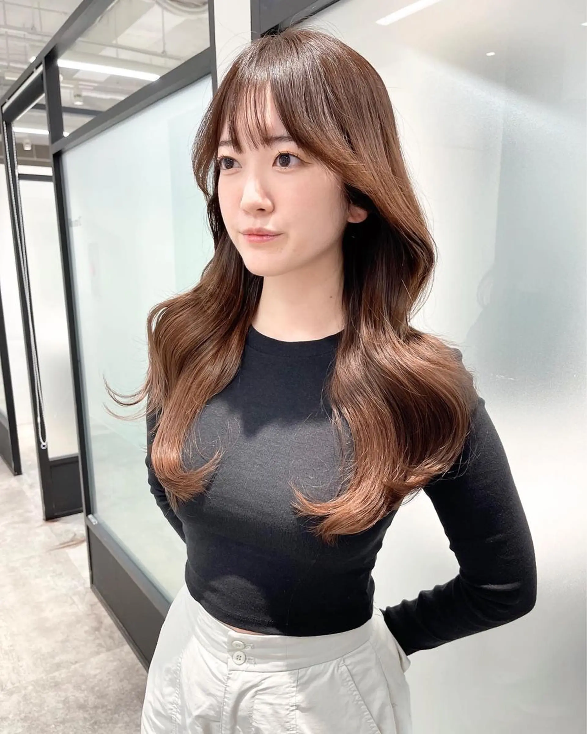 ロング 韓国風ヘア レイヤーカット カット ヘアカラー トリートメント 韓国レイヤーカット 髪質改善▫️水野有真のヘアスタイル