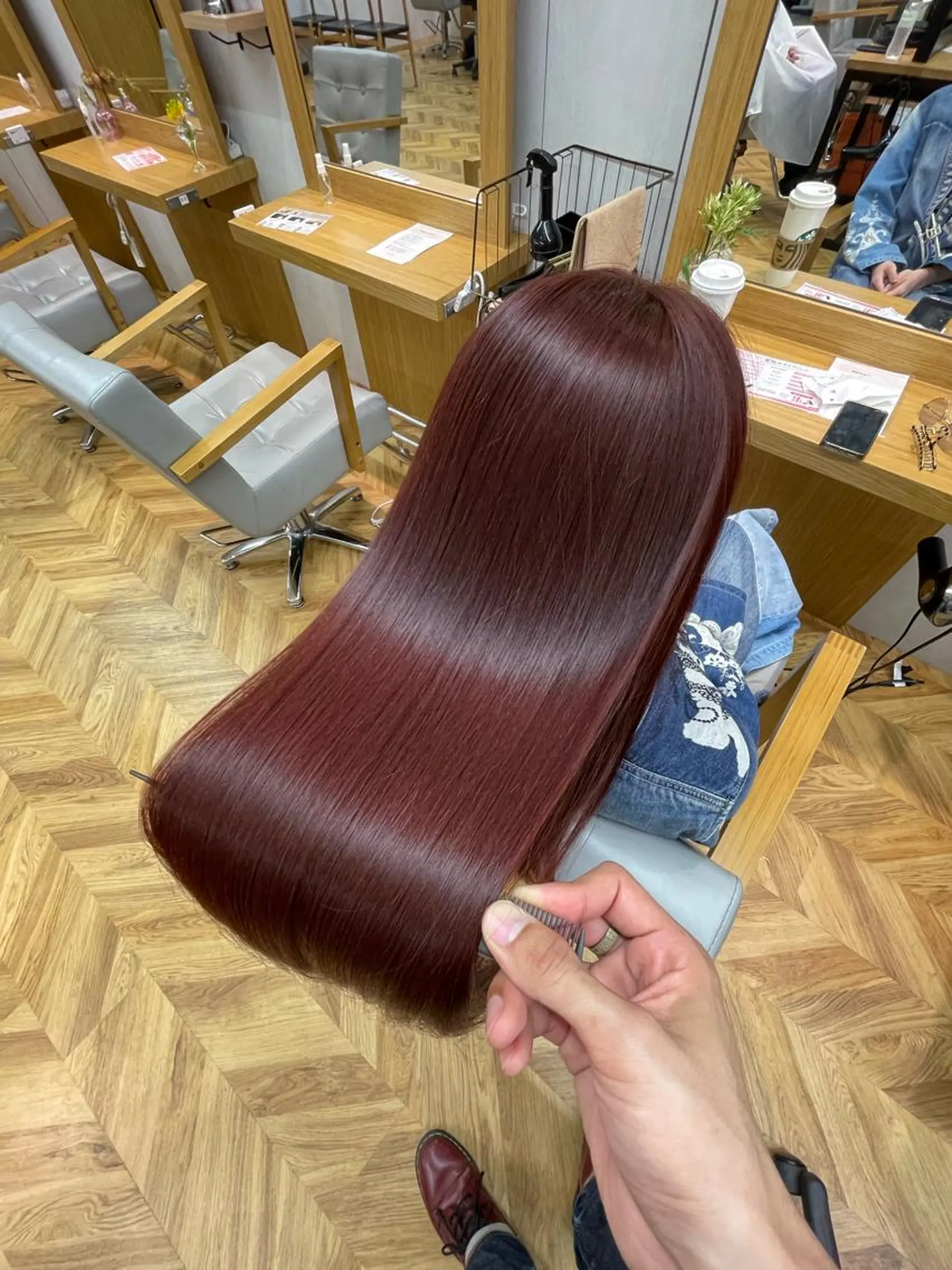 ロング カラー パーマ youres hair はなれ店所属・髪質改善🌸縮毛矯正 専門家💖後藤のヘアスタイル