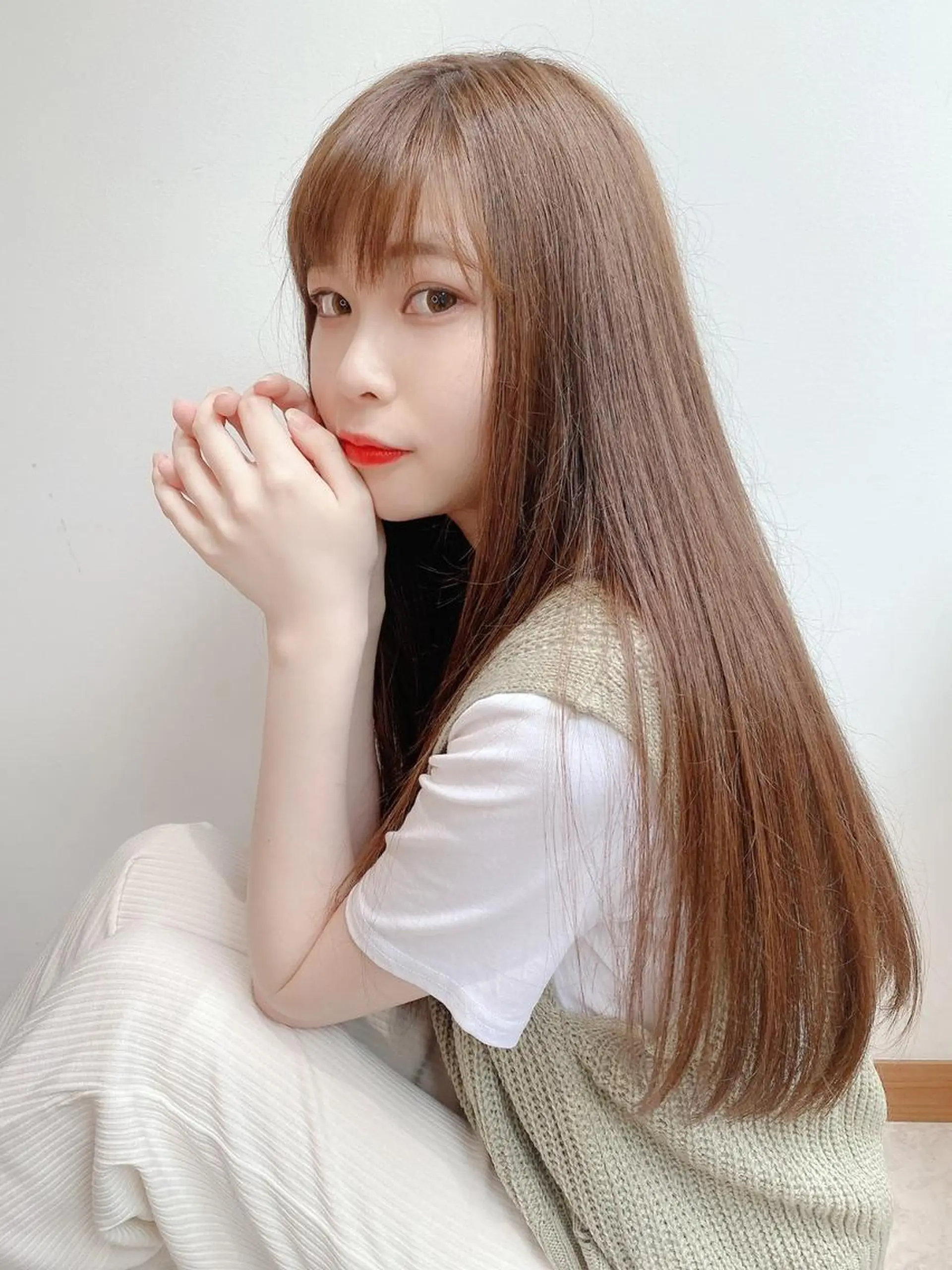 ロング カット 縮毛矯正 トリートメント 川田 理紗子のヘアスタイル