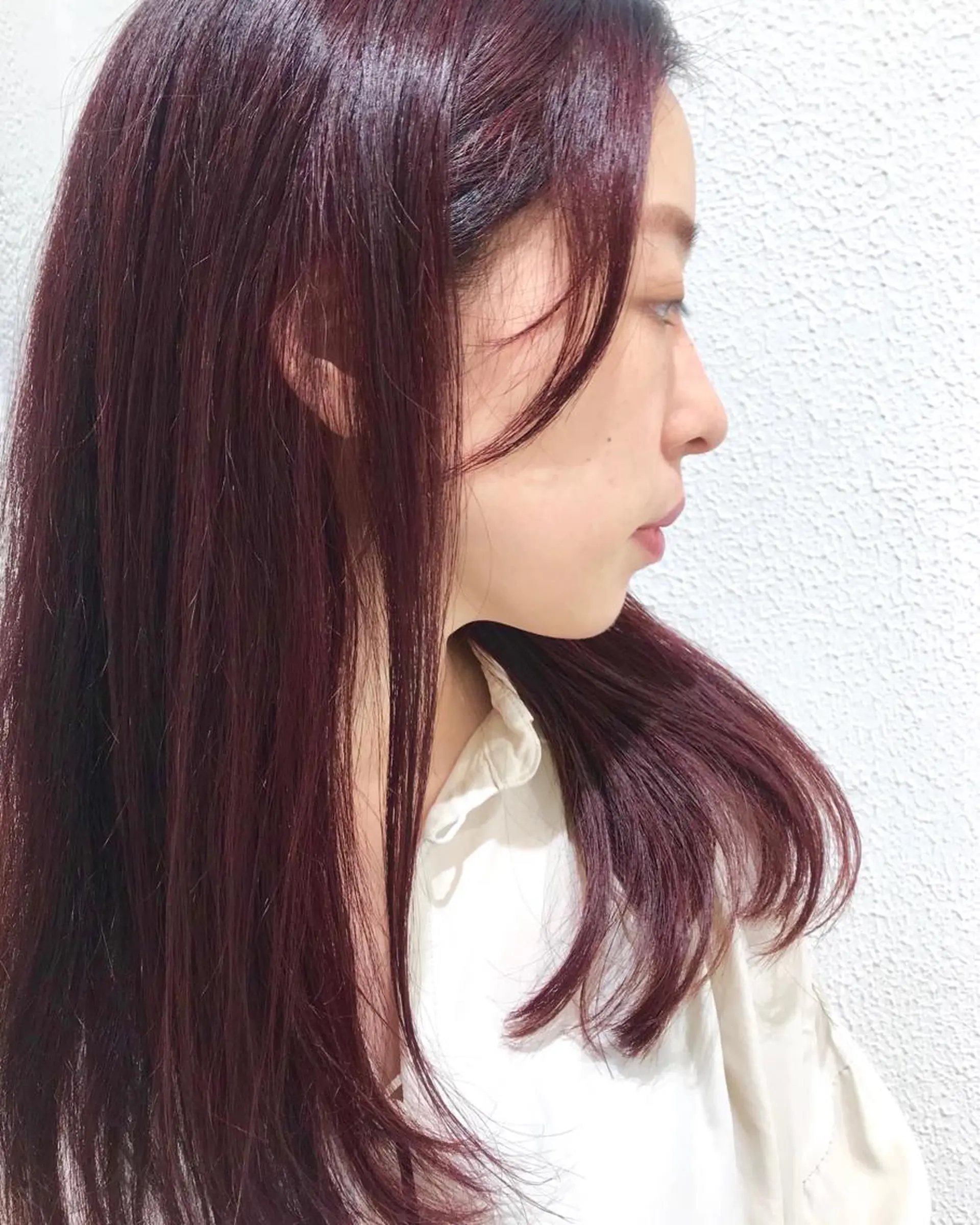 セミロング カラー レッドカラー ウエモト　タク ショート/レイヤーのヘアスタイル