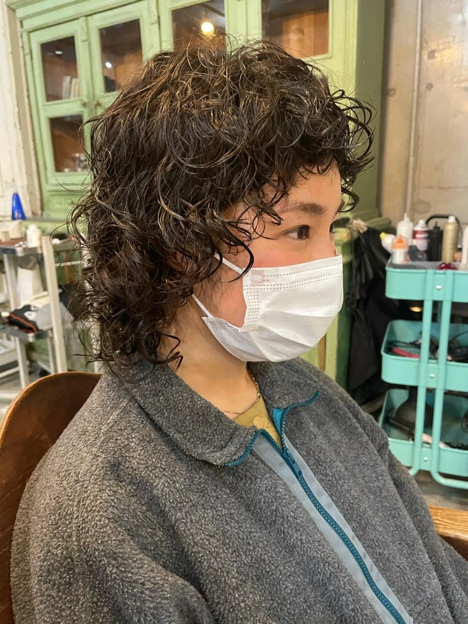 ミディアム カラー パーマ カット パーマ トリートメント 南堀江🌿パーマ Tetsu【テツ】のヘアスタイル