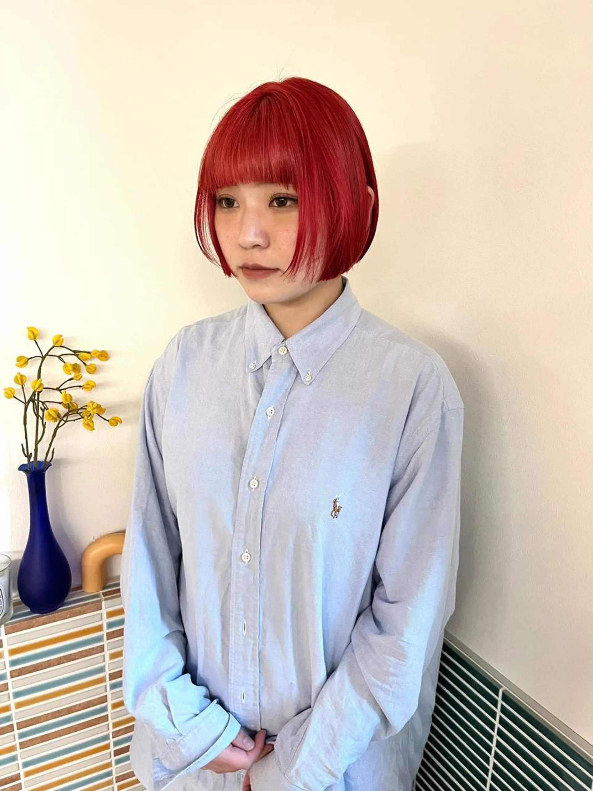 ミディアム カラー ブリーチ ヘアカラー トリートメント 🩷ハイトーン透明感 レイヤー🩷ユリカのヘアスタイル