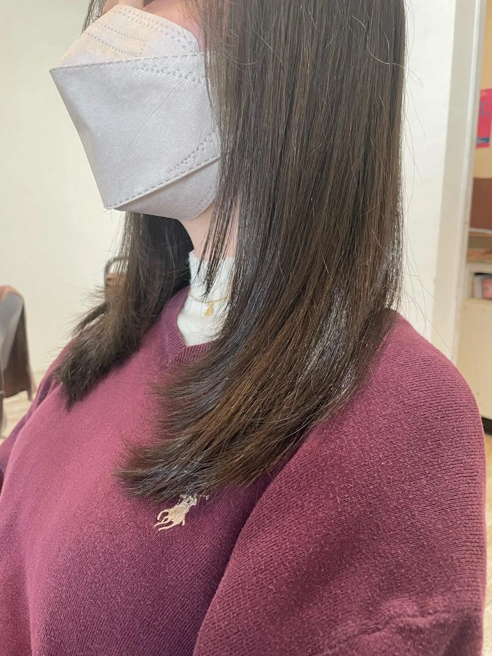 セミロング カラー 顔まわりレイヤー 顔周りカット レイヤーカット カット ヘアカラー Agu hair verse所属・小顔/似合わせカット 杉山莉菜のヘアスタイル