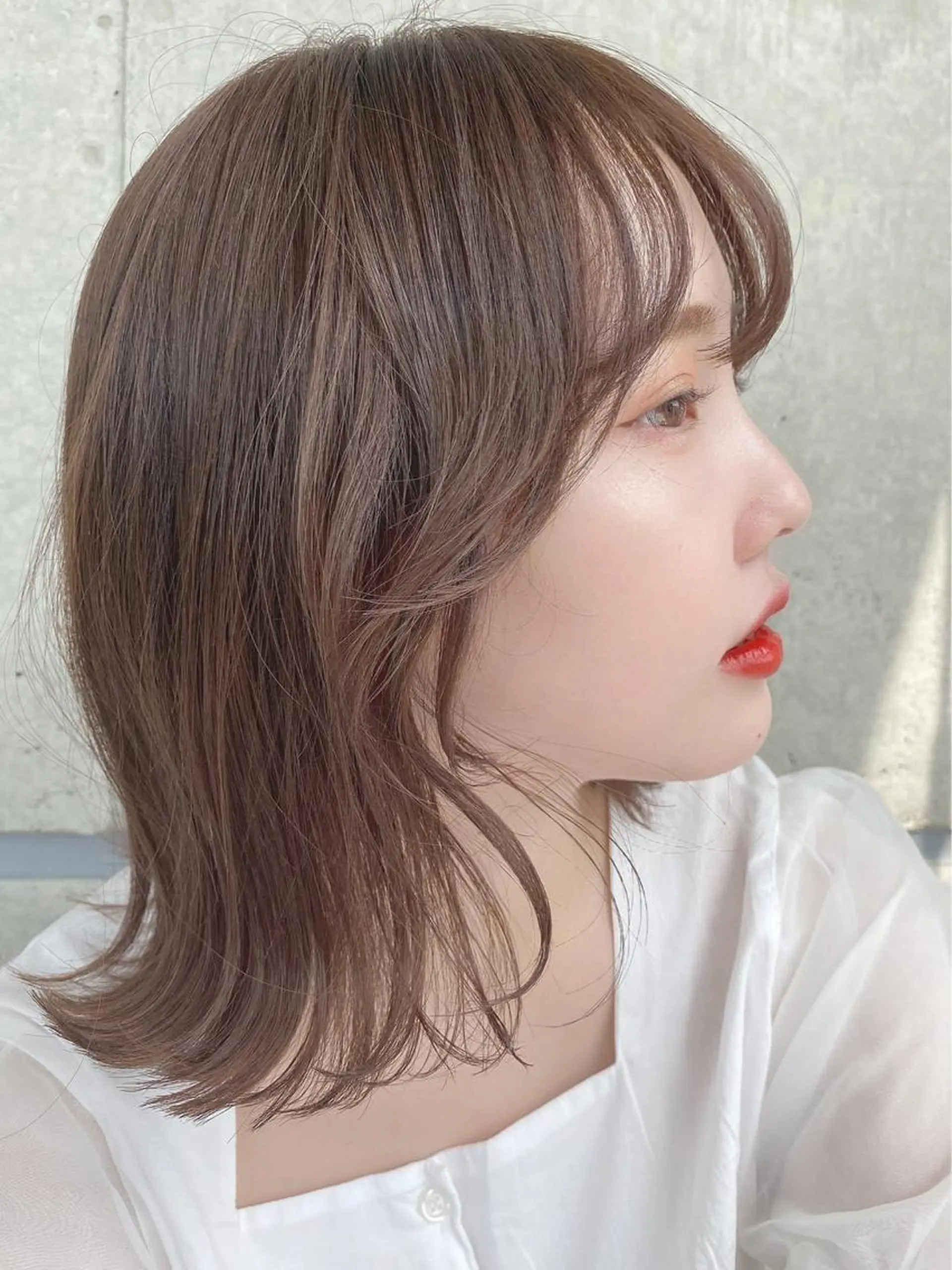 ミディアム カラー カット ヘアカラー トリートメント ヘアセット ⛄️冬の透明感 カラー⛄️大西のヘアスタイル