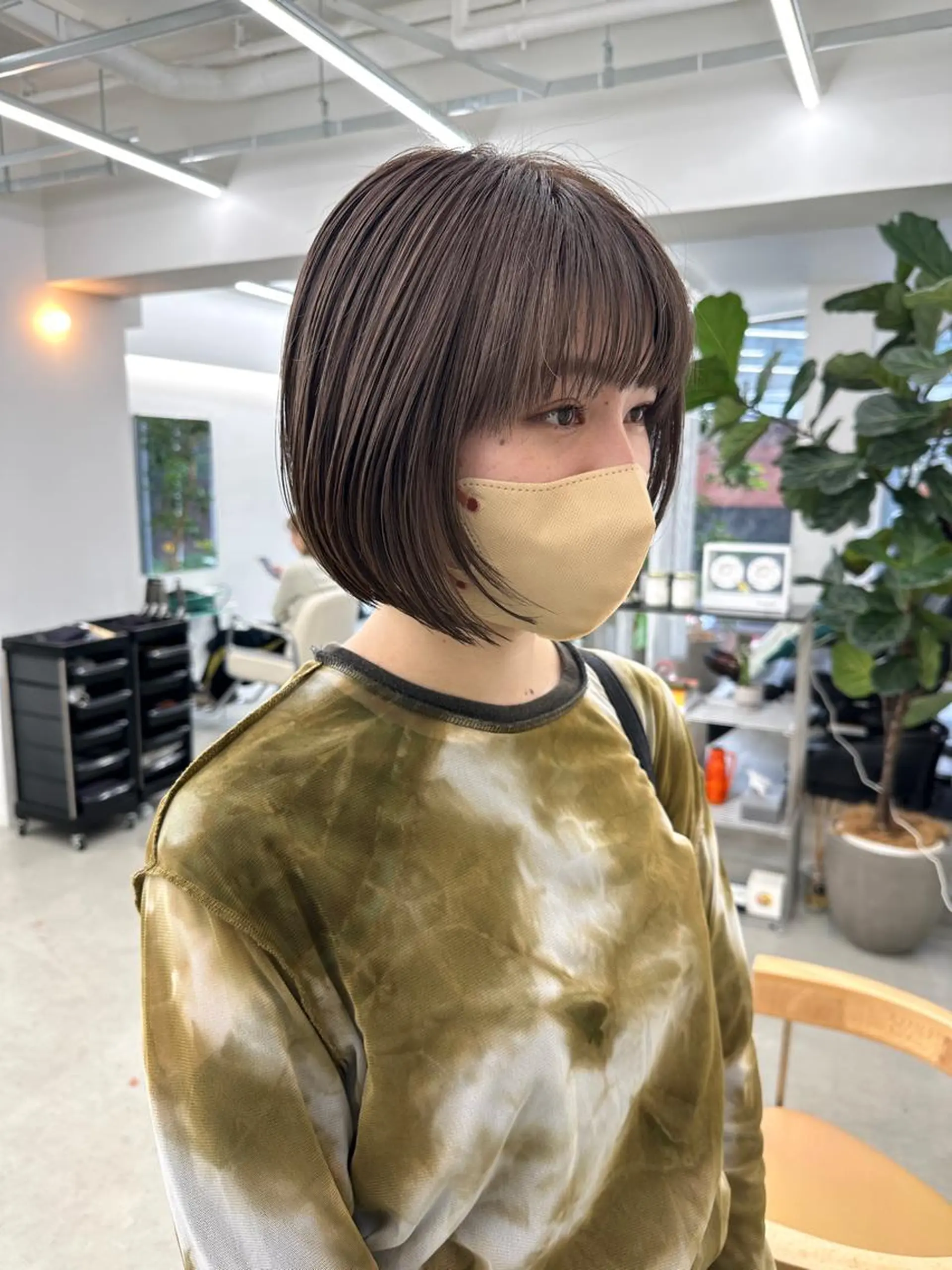 ショート カラー グレージュ オリーブグレージュ オリーブグレー カット ヘアカラー トリートメント ボブ/レイヤー/ケア パーマ/リュウタのヘアスタイル