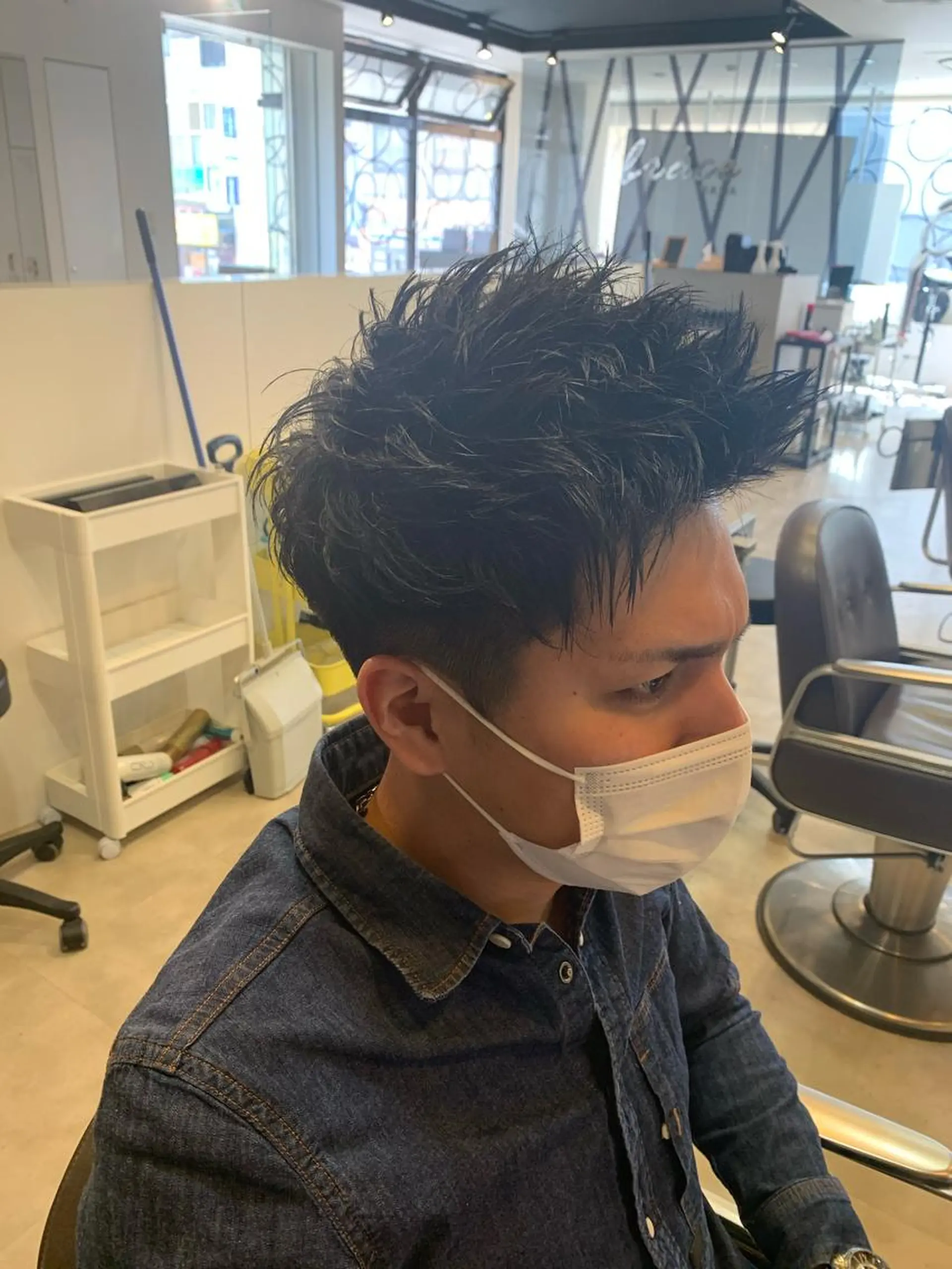 ショート メンズ カット ヘアセット メンズパーマ/難波/ 心斎橋　室園亮佑のヘアスタイル