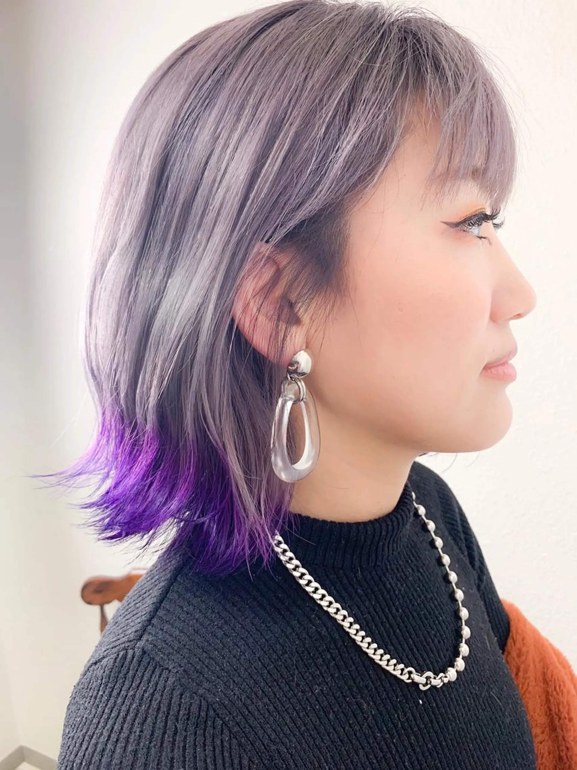 ショート カラー ブリーチ ラベンダーカラー パープルカラー BOX mico.のヘアスタイル