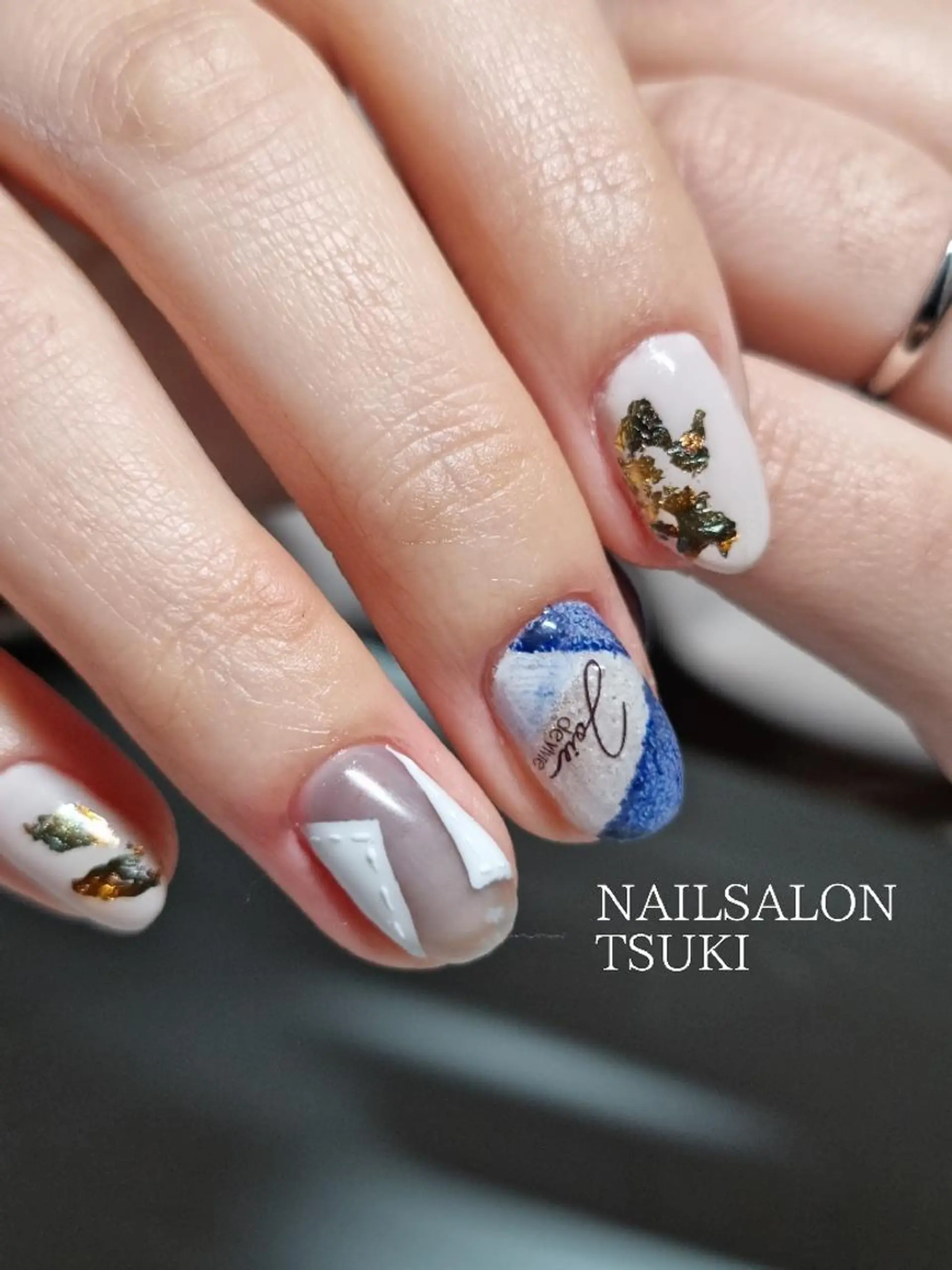 ネイル ニュアンスネイル ツイードネイル ハンドネイル Tsuki.所属・Nailsalon Tsuki.のネイルデザイン