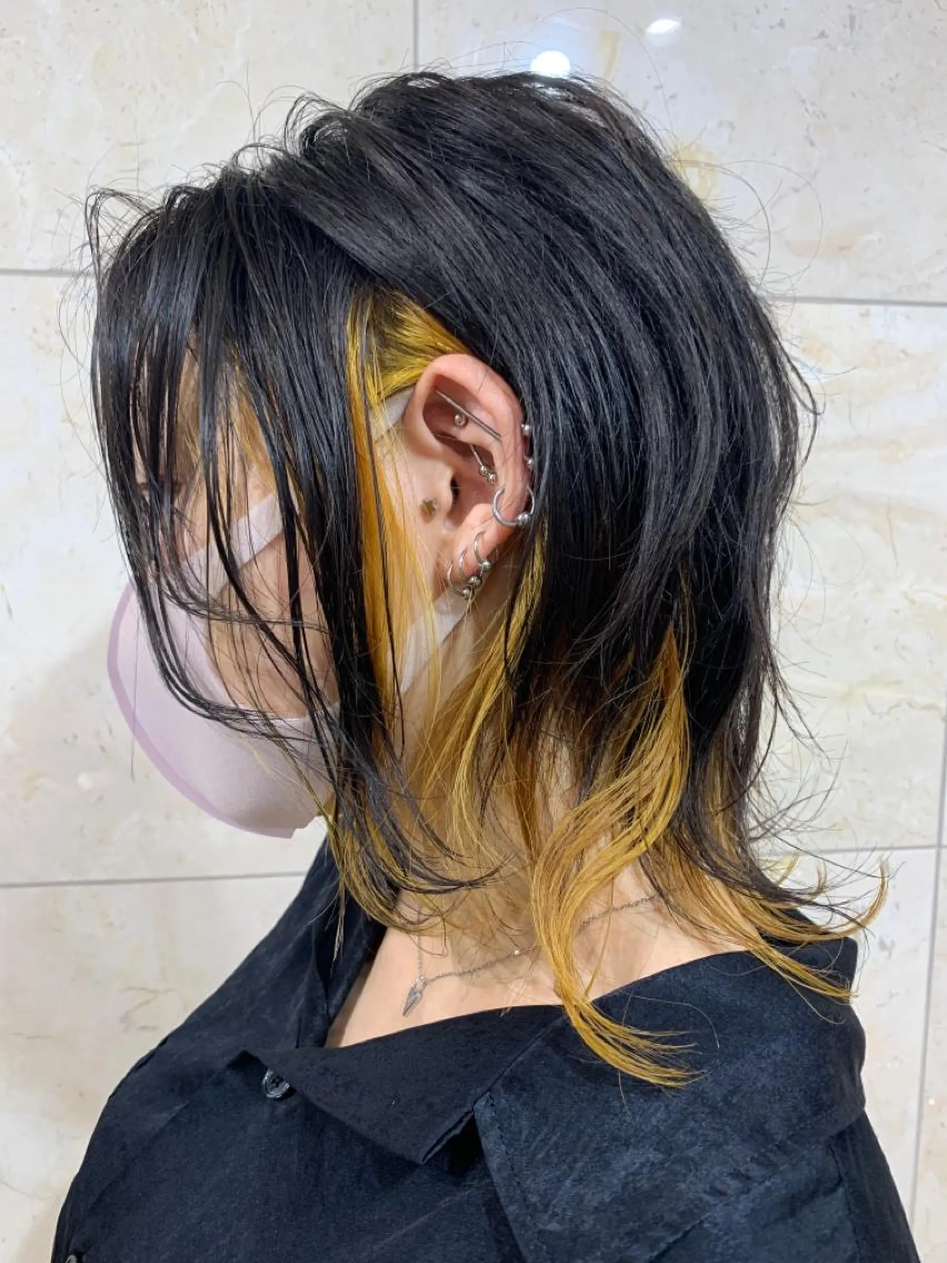 ミディアム カラー ブリーチ インナーカラー 清水　仰士 ROW町田のヘアスタイル