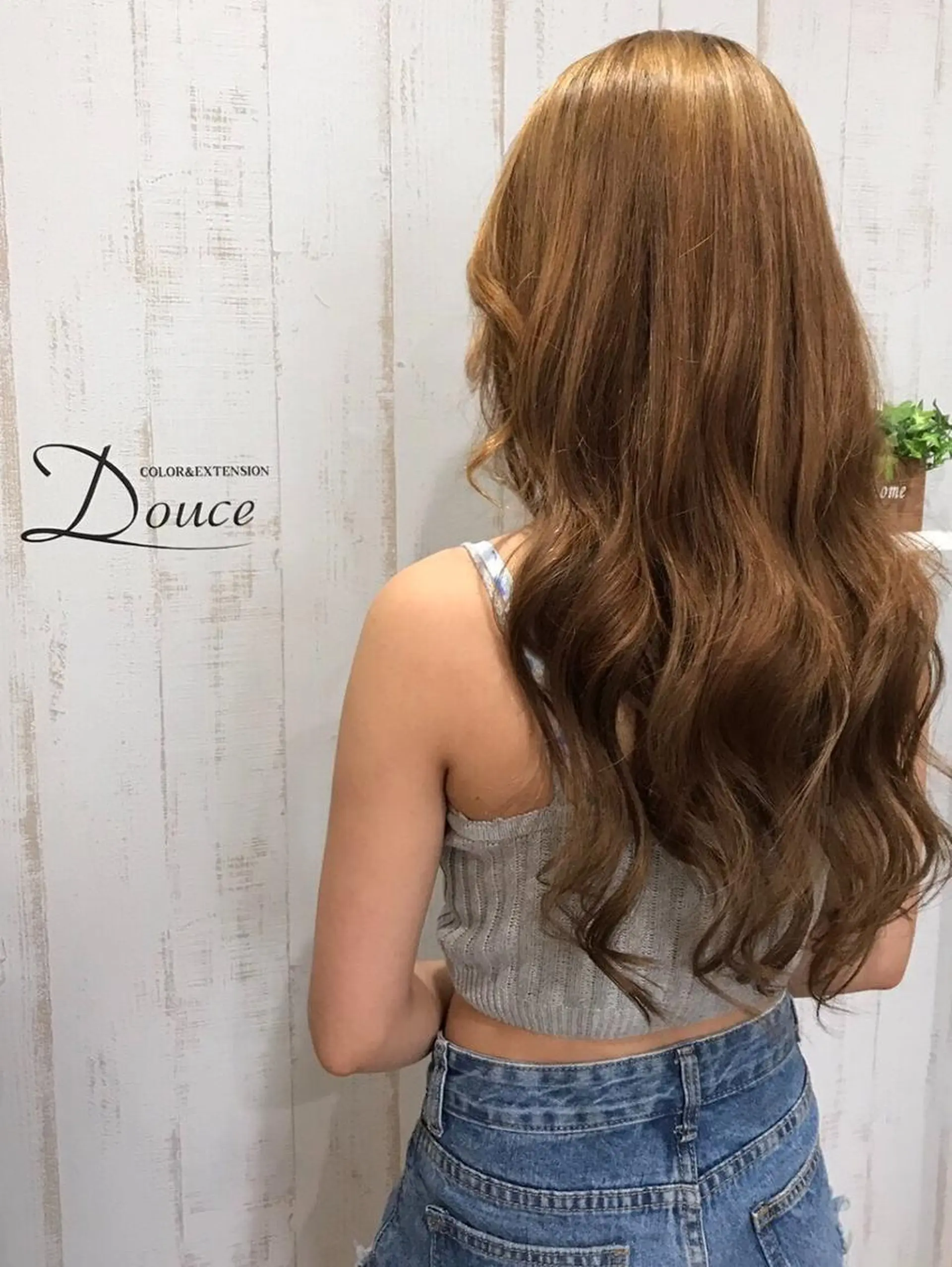 セミロング カラー チビ編み込みエクステ シールEXどぅ〜すのヘアスタイル