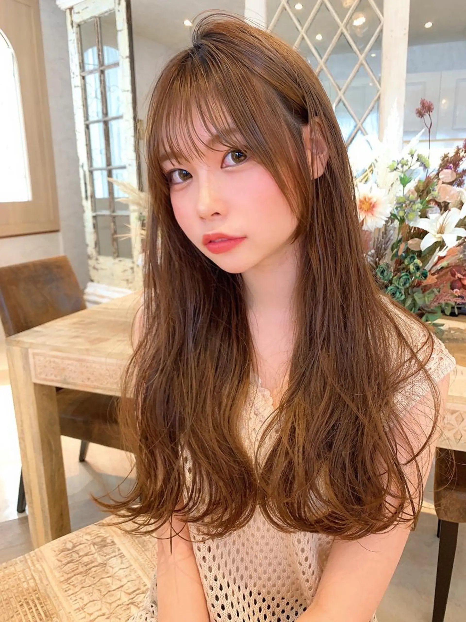 ロング カラー カット ヘアカラー トリートメント レイヤーカット/ 顔周り 五島巨幹のヘアスタイル