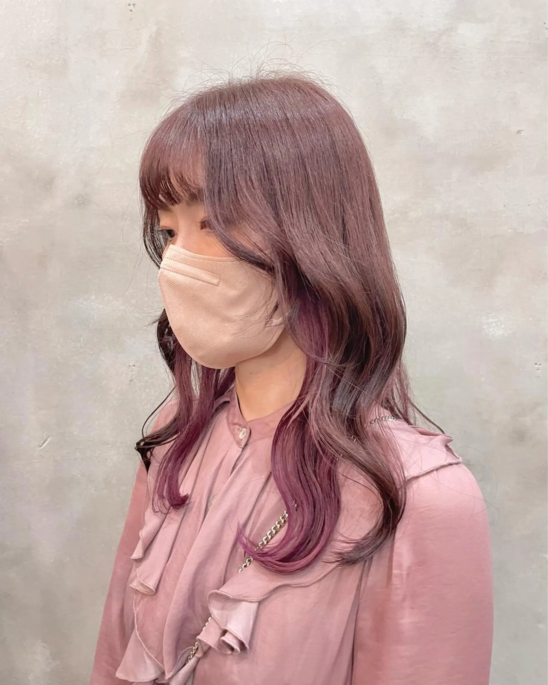 ロング カラー ヘアアレンジ ヘアカラー トリートメント 【ピンク/韓国ヘア/ ヘアセット】亜海のヘアスタイル