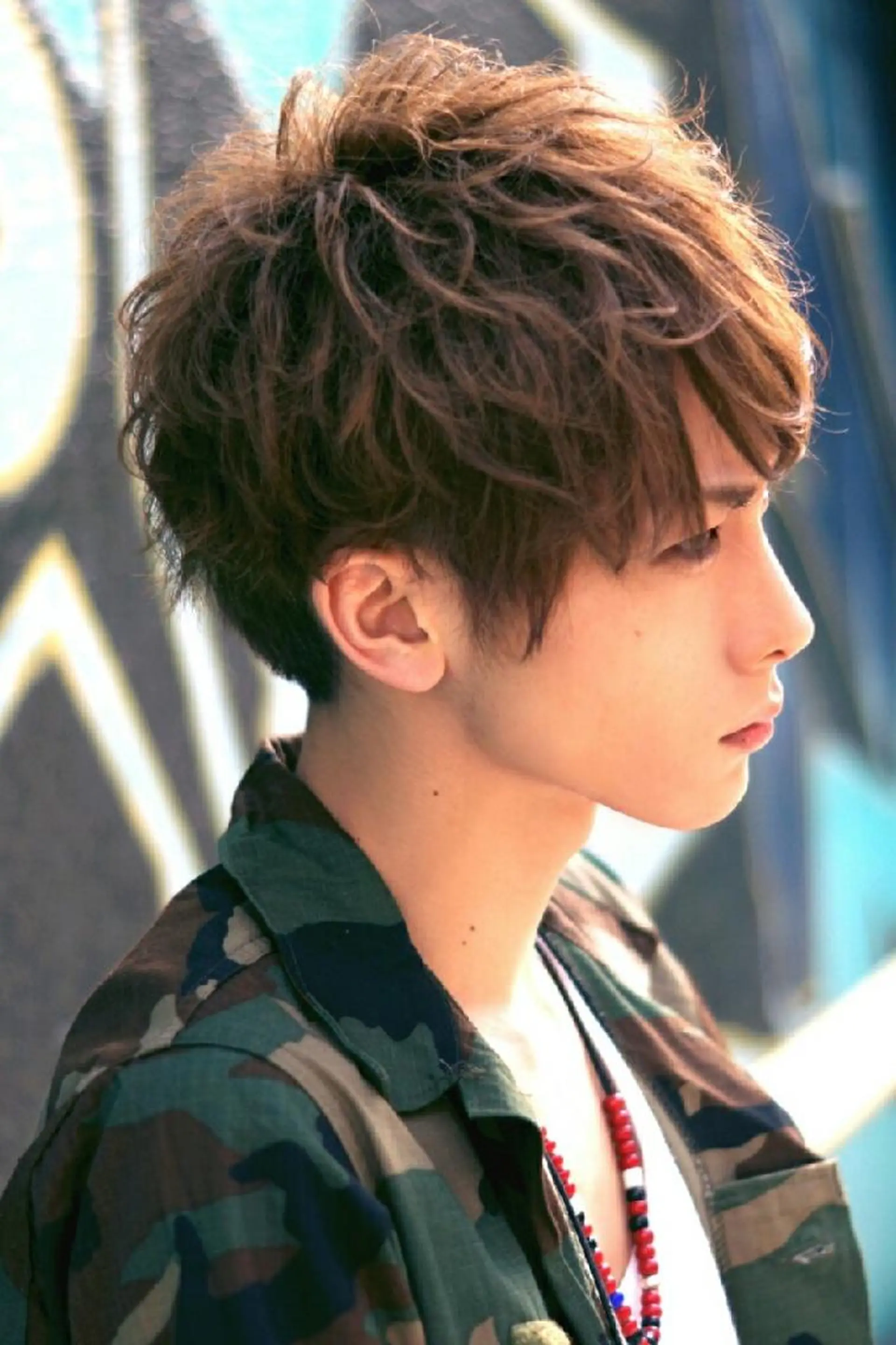 ショート カラー パーマ メンズ マッシュ 東心斎橋🌏豆柴 🐾倶楽部のヘアスタイル