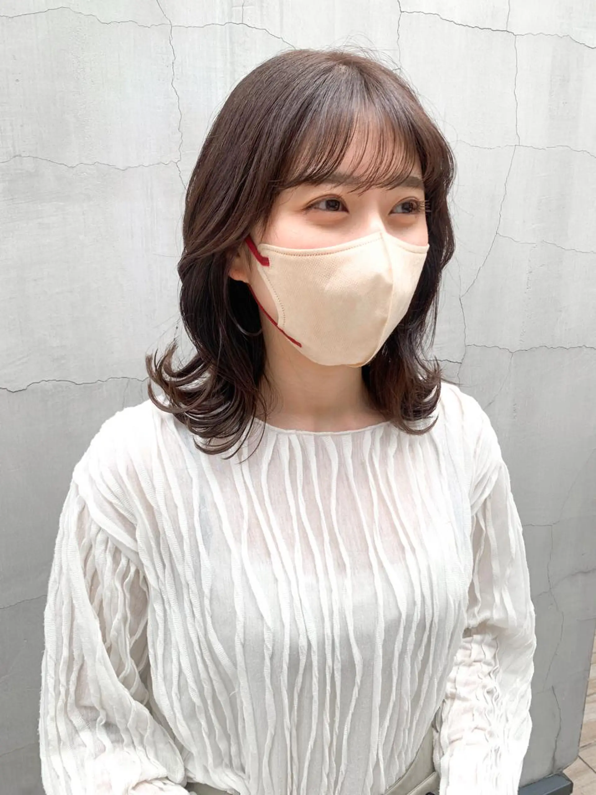 ミディアム カラー ヘアアレンジ カット ヘアカラー トリートメント yuka .のヘアスタイル