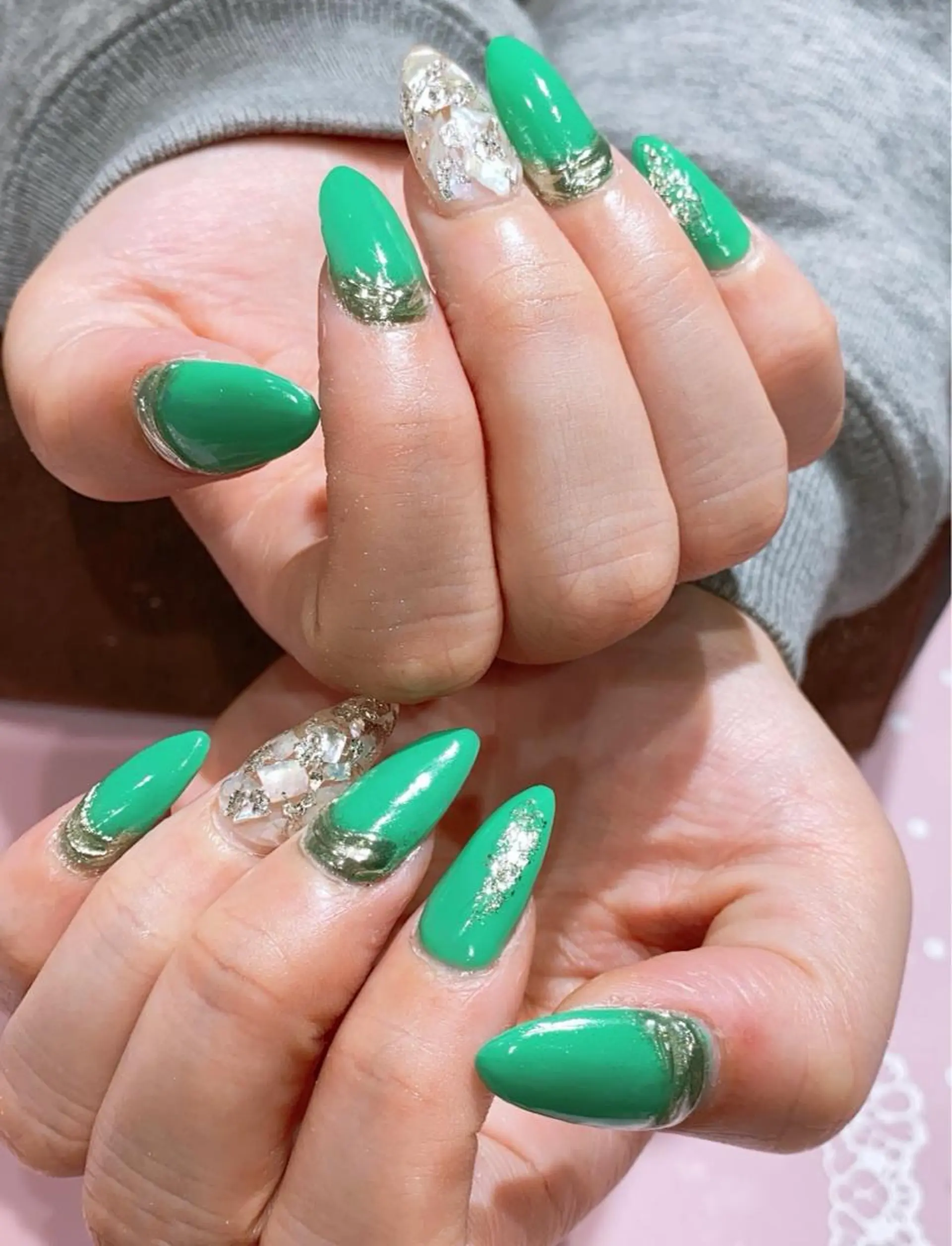 ネイル グリーン VIST☆ ｍａｍｉのネイルデザイン