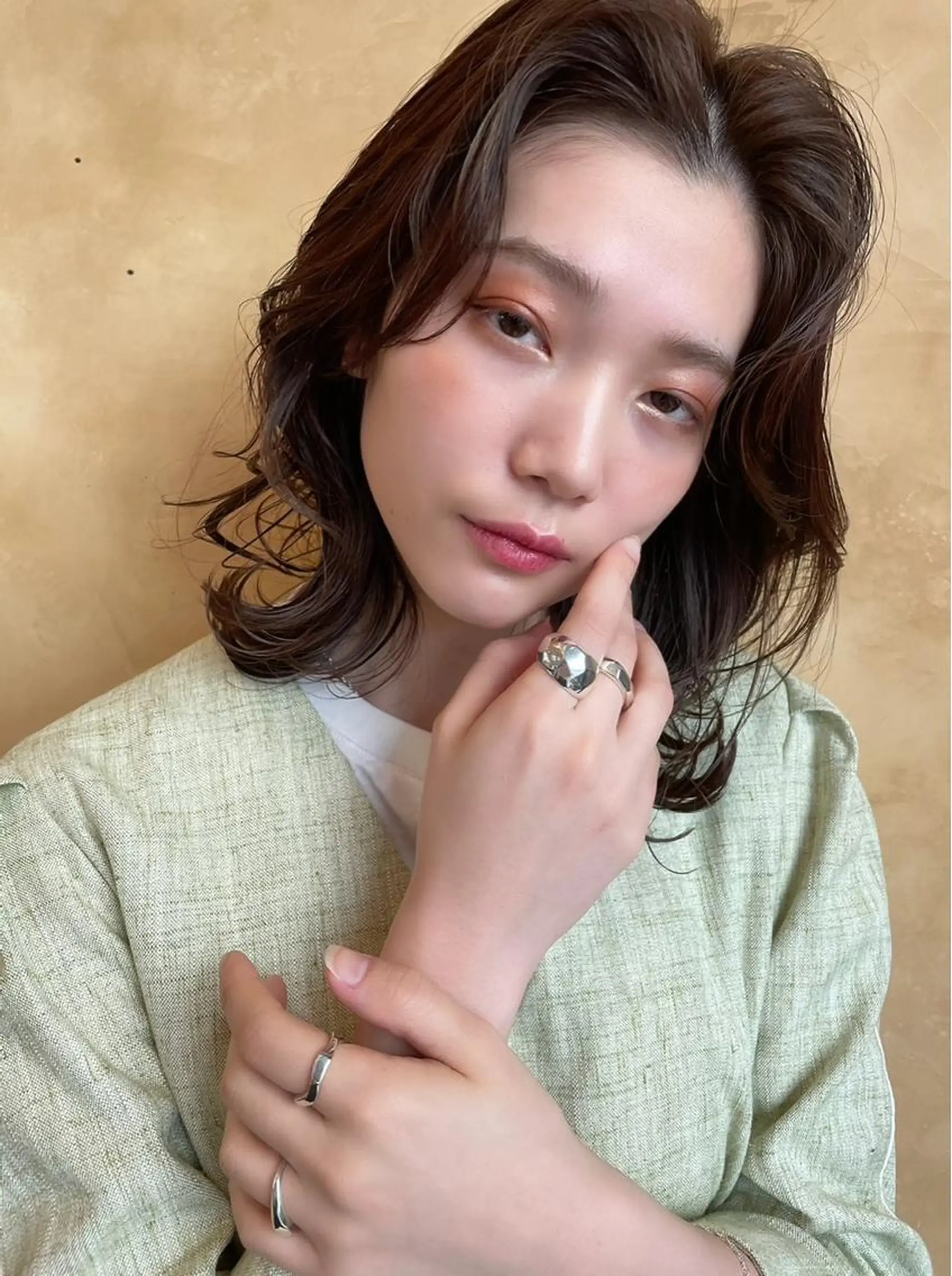 ミディアム カラー ヘアアレンジ maoブリーチ無し 似合わせカラーのヘアスタイル