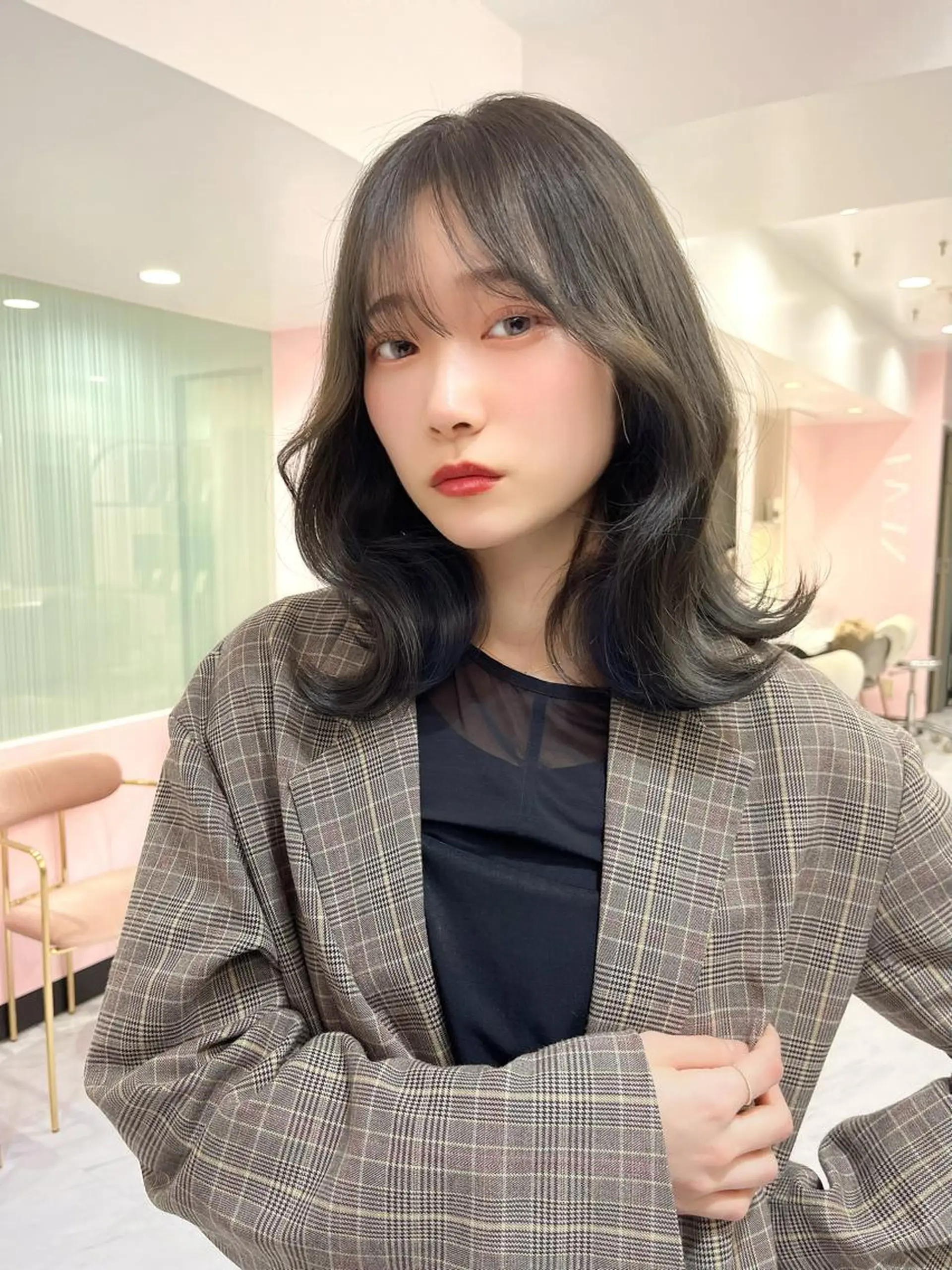 ミディアム カラー ヘアアレンジ 韓国ヘア/髪質改善 TAKAHIROのヘアスタイル