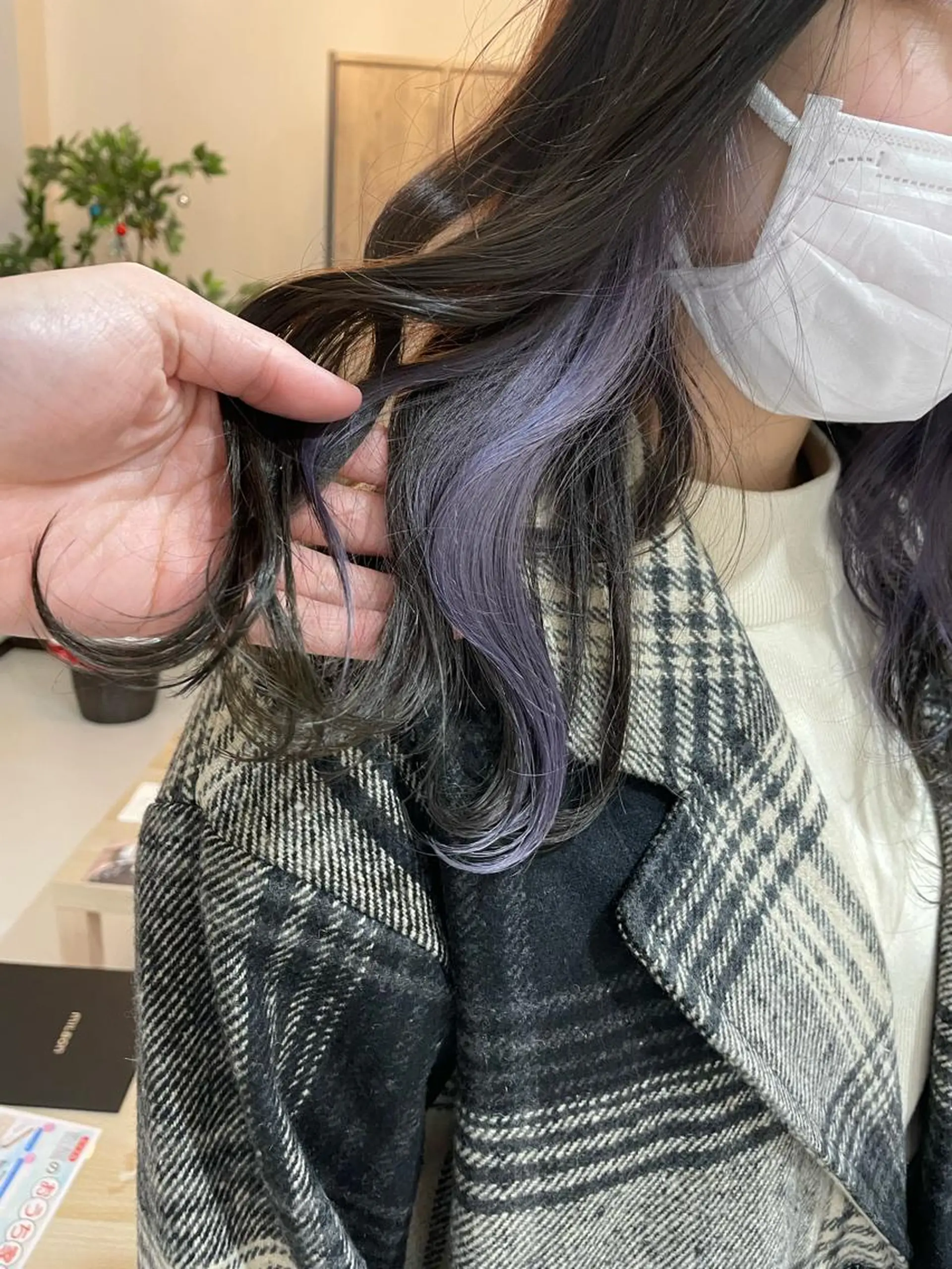 ミディアム パープルカラー ヘアカラー 守屋 颯太のヘアスタイル
