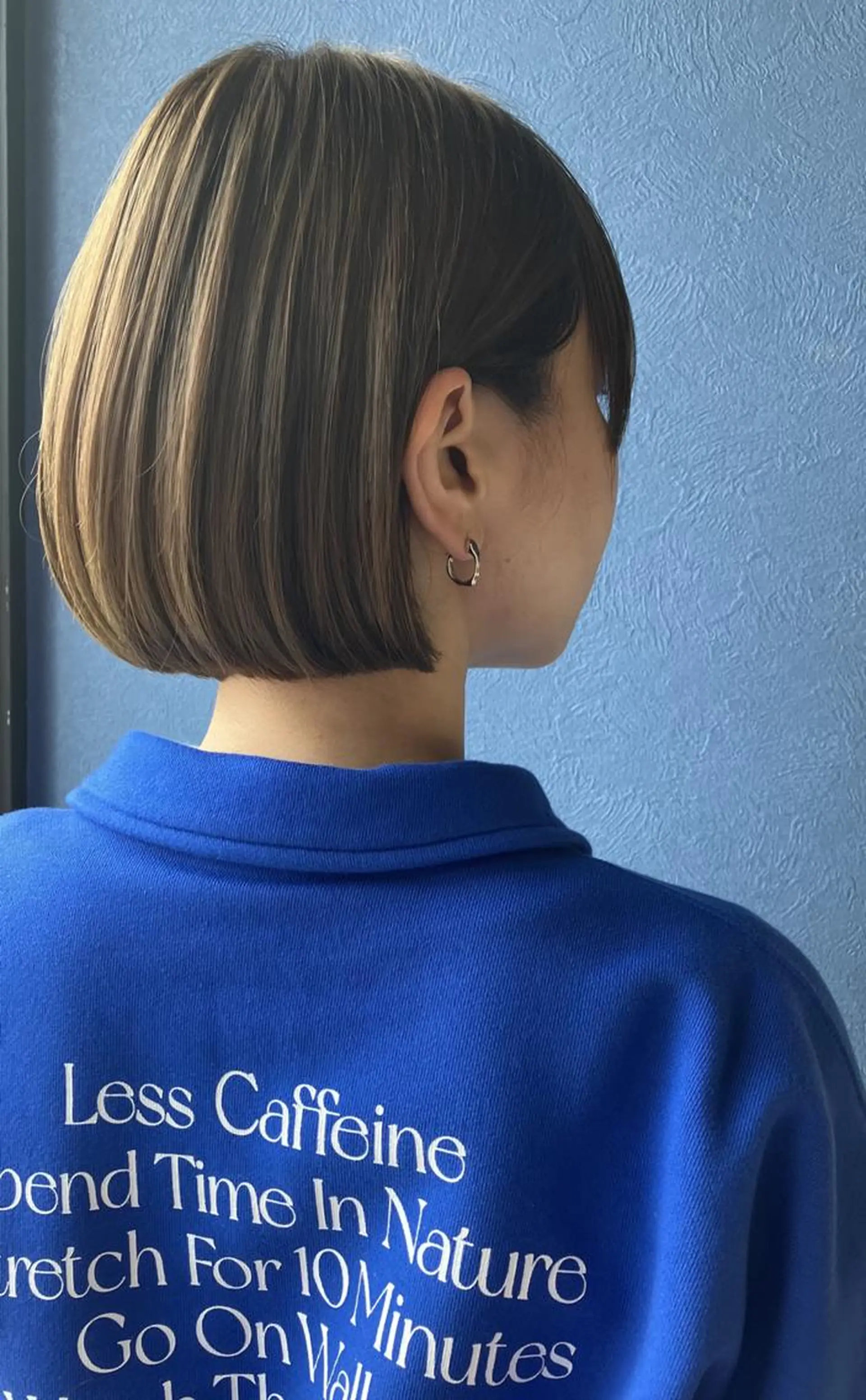 ショート 切りっぱなしボブ ボブ ✨白髪ぼかし 🍀MINAKO☆のヘアスタイル