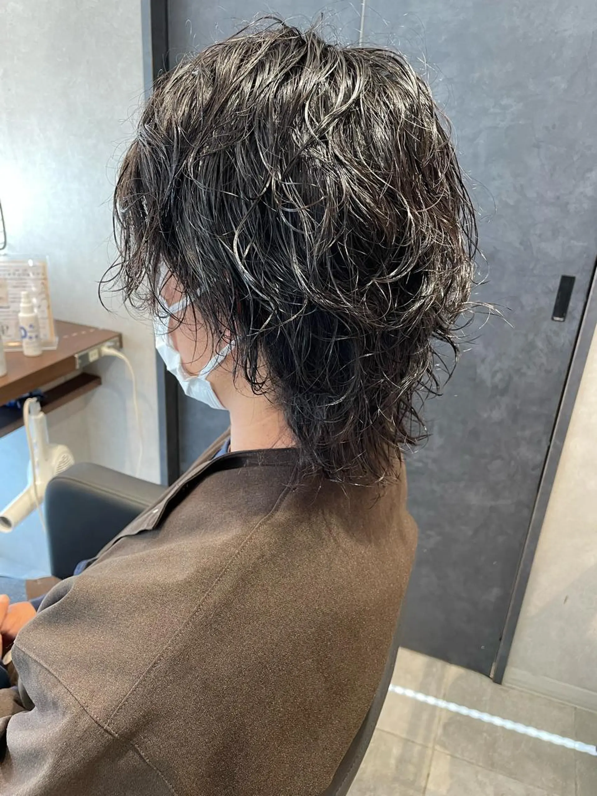 ミディアム パーマ メンズ 宮下 弦也のヘアスタイル