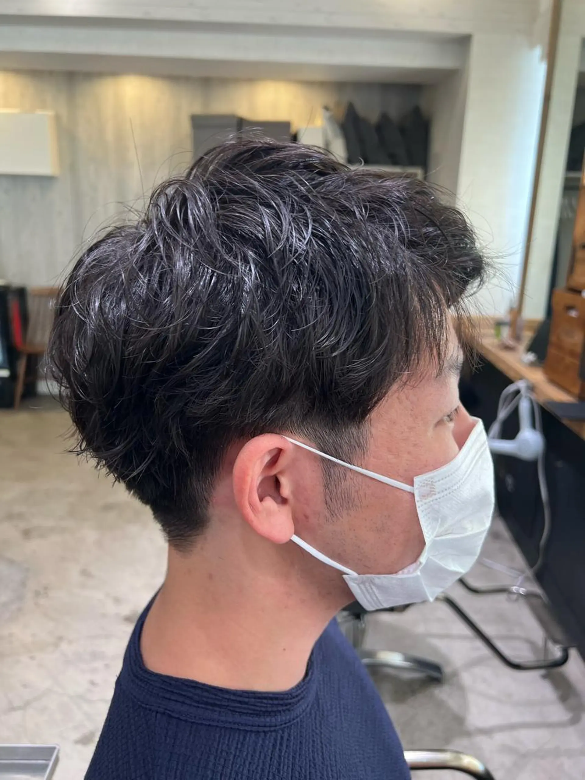 ショート パーマ メンズ ビジネス メンズパーマ カット パーマ ノグチ ナツコのヘアスタイル